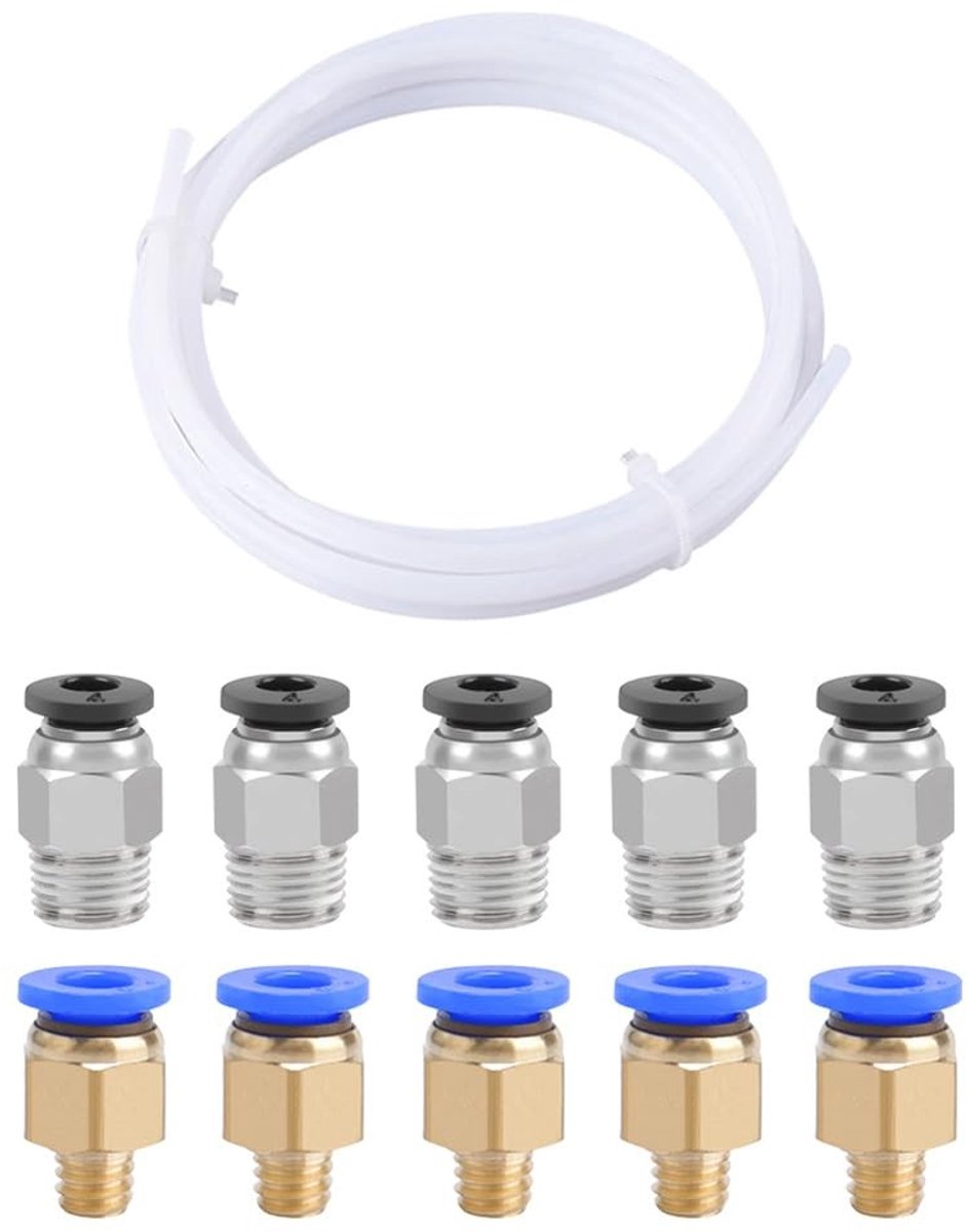 Solidchoice - 2 Meter PTFE Teflon Tube met Pneumatische Connectoren