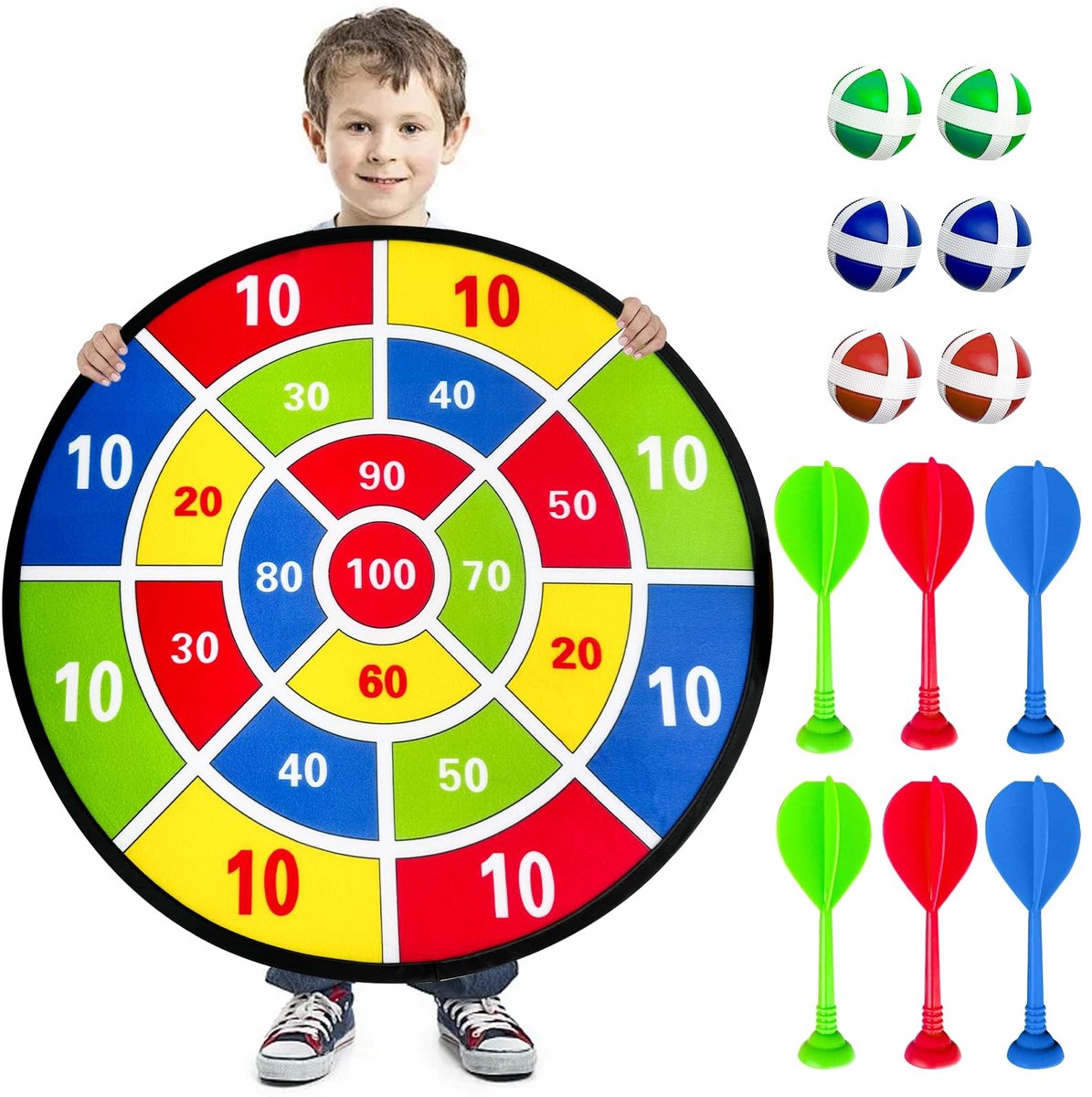 Solidchoice - Dartbord voor Kinderen met Bollen en Opvouwbaar Ontwerp