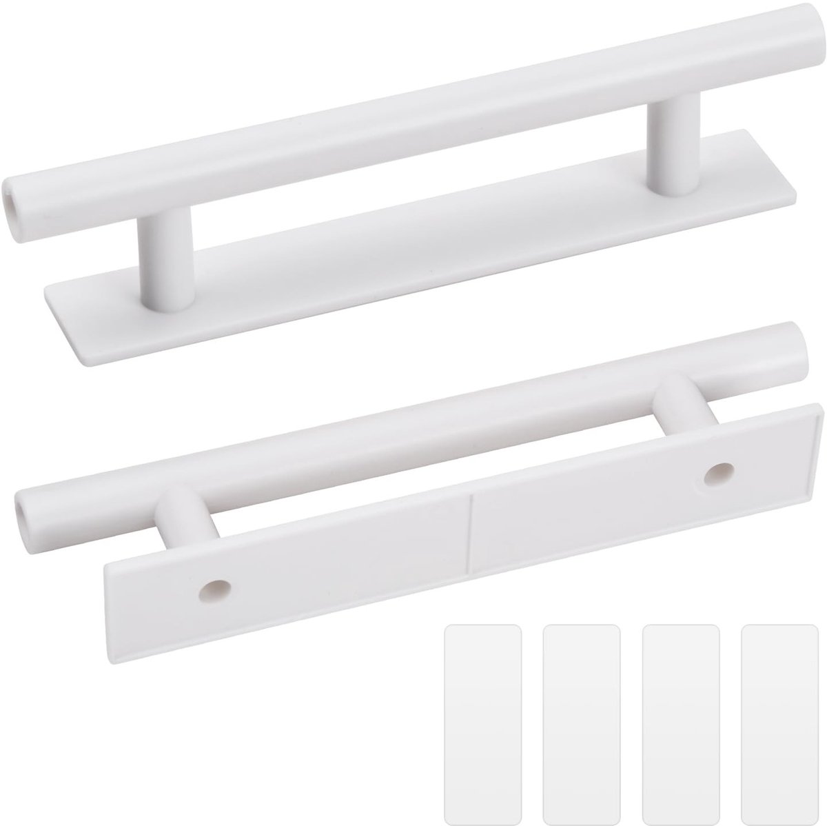 Solidchoice - Set van 2 Zelfklevende Meubelhandgrepen in Wit