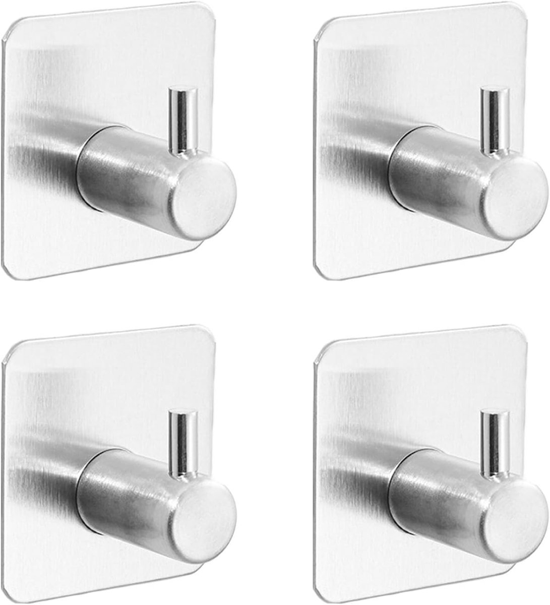 Wandhaken zelfklevend - robuuste metalen haken - zonder boren - perfect voor handdoeken en jassen - ShopVlot