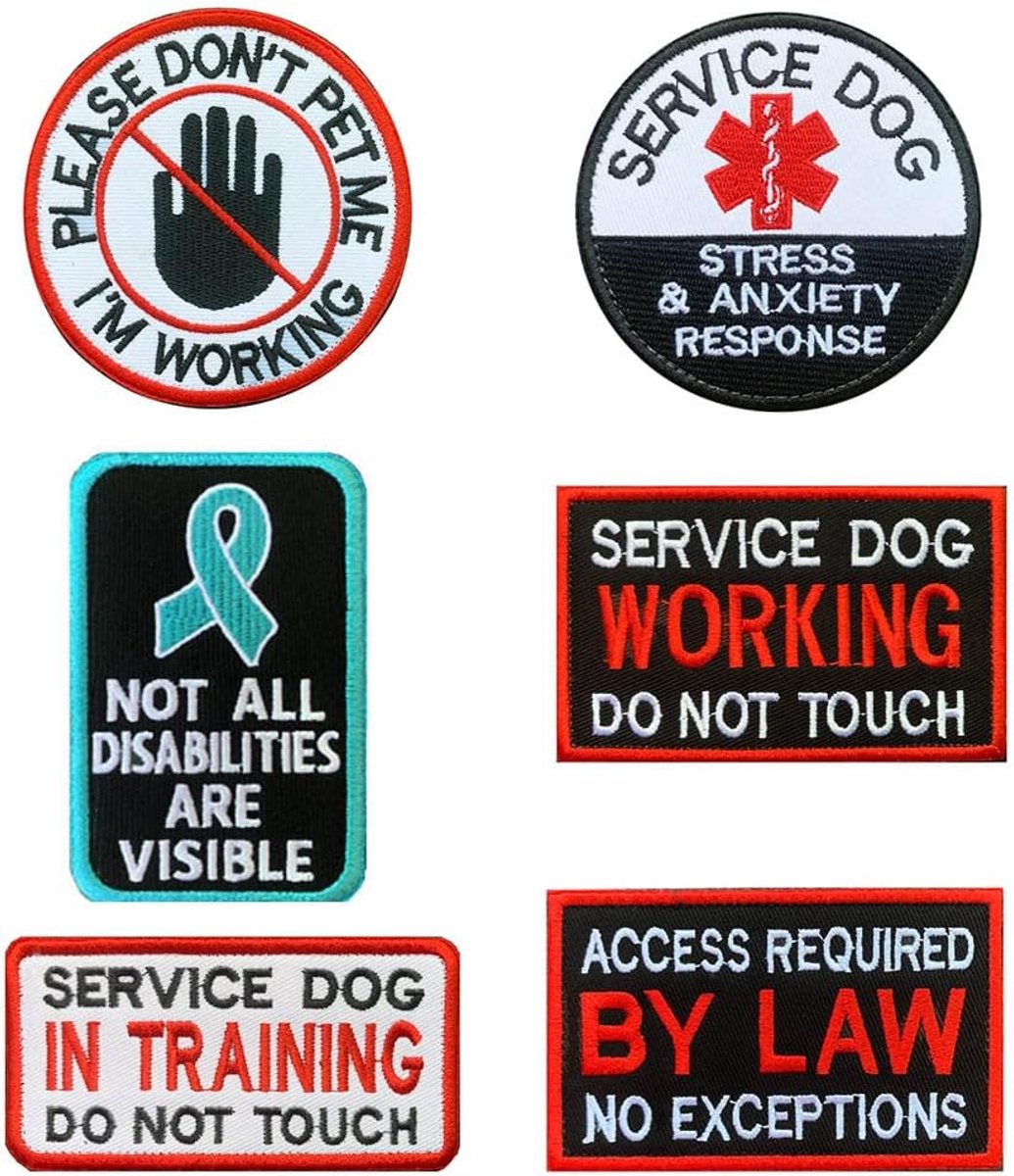 Hond Patches Set van 6 - 'Niet Aanraken' Borduur Sluiting - Haak-en-Lus Achterkant - Ideaal voor Honden in Training - ShopVlot