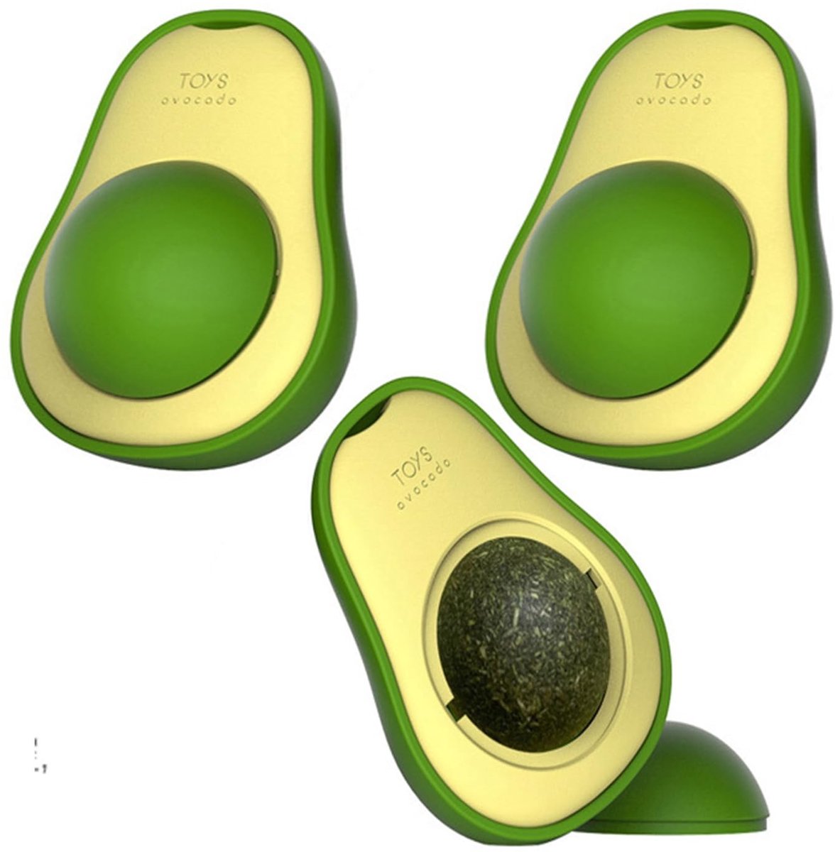 Solidchoice - Kattengras Bal Speelgoed, 3 Stuks, Wandmontage met Chew Toys