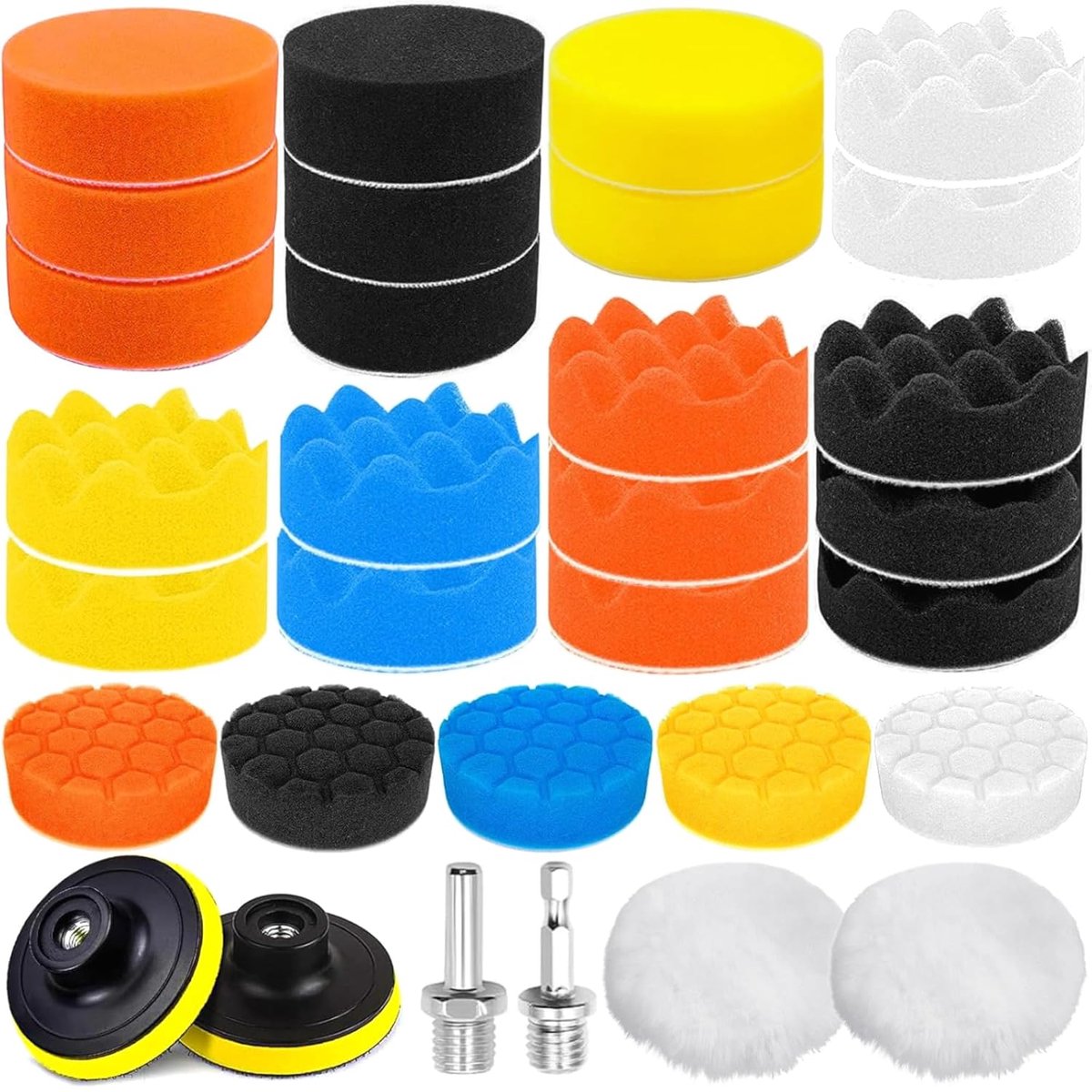 Car Polishing Set 80 mm - 32 Delen - Polijst- en Schuurpads - Professionele Glans - ShopVlot