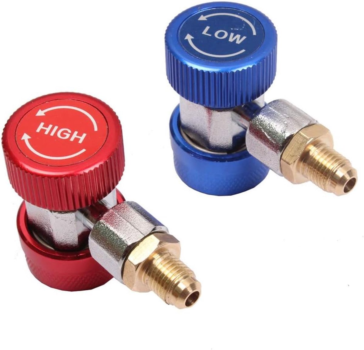 AC R134A snelkoppeling 1/4" SAE - verstelbaar - aluminium en brons - eenvoudig te reinigen - ShopVlot