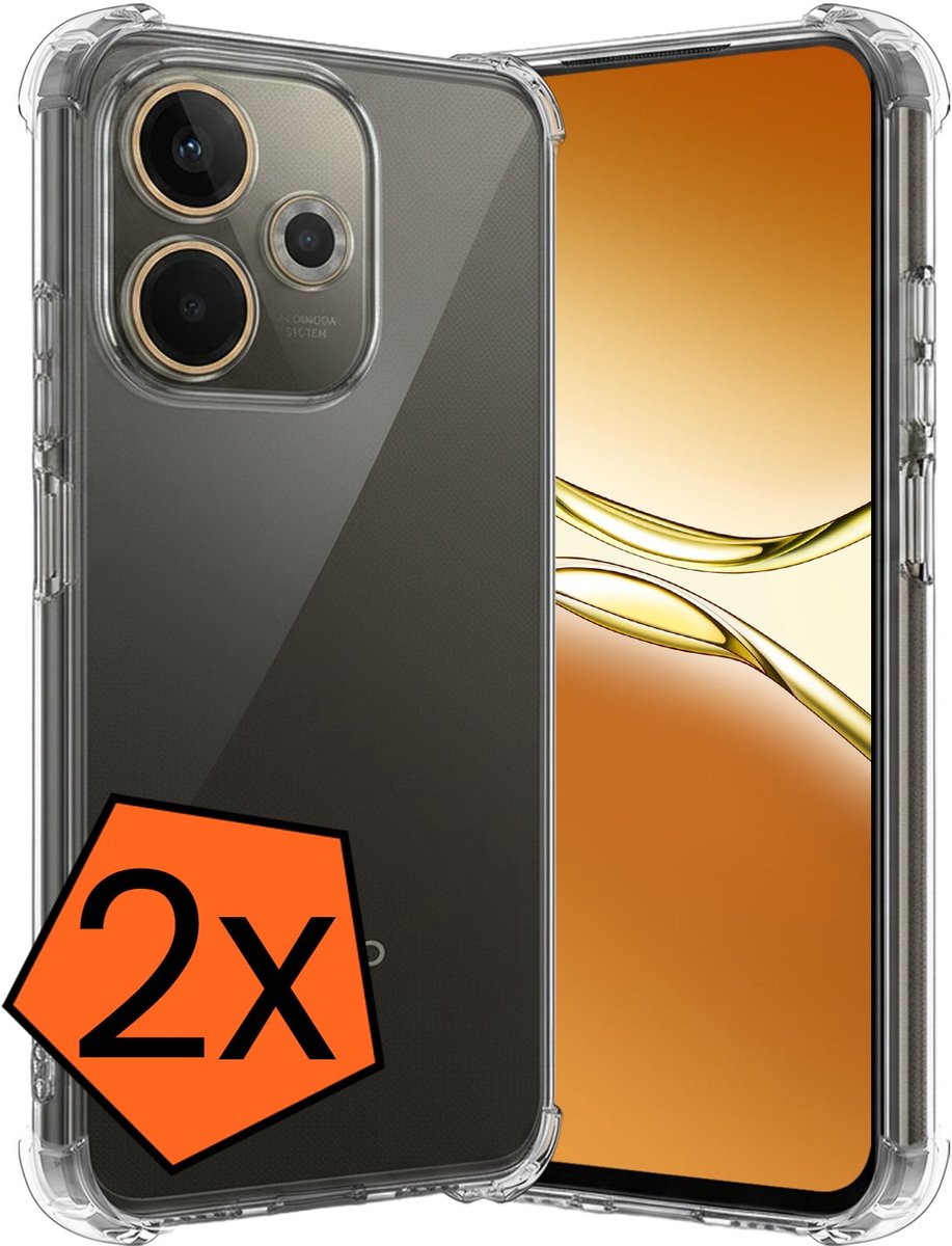 Hoes - 2 Stuks - Geschikt voor OPPO A5 Pro - Sterk & Shockproof - Siliconen Case - Back Cover - Telefoon Hoesje Shock Proof - Transparant
