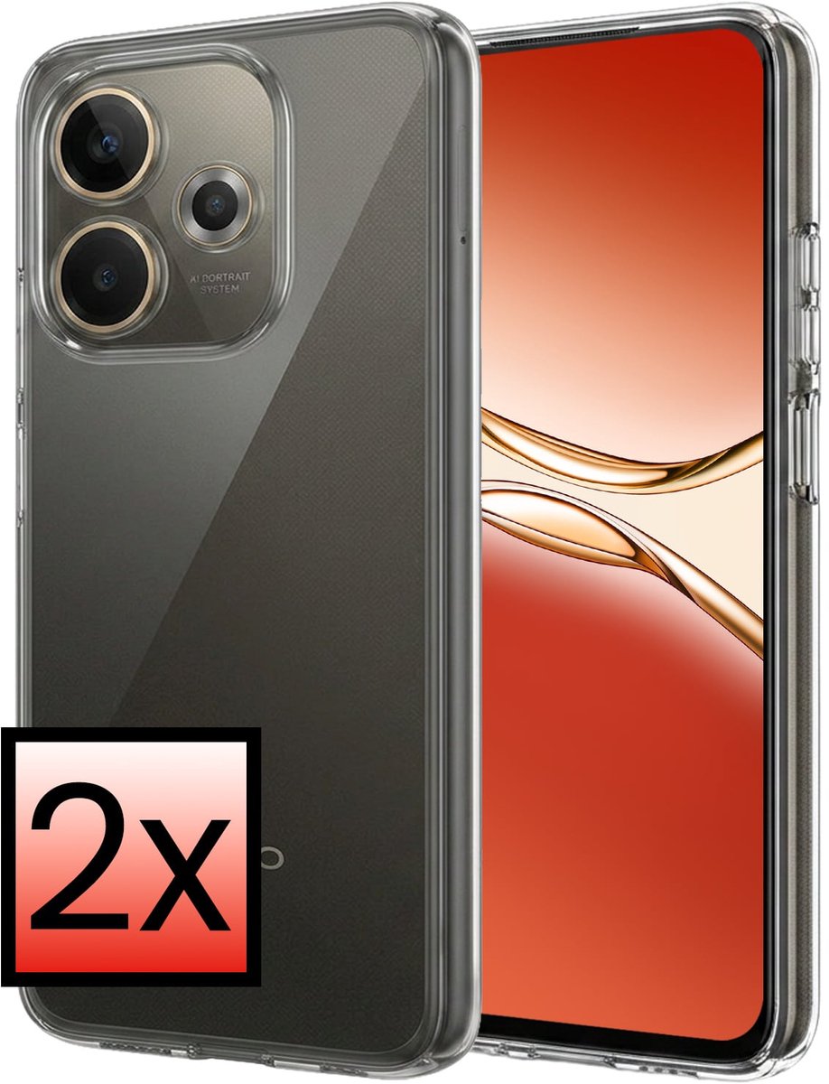 Hoesje - 2 Stuks - Geschikt voor OPPO A5 Pro - Sterk & Shockproof - Case Siliconen - Back Cover - Telefoon Hoes - Transparant