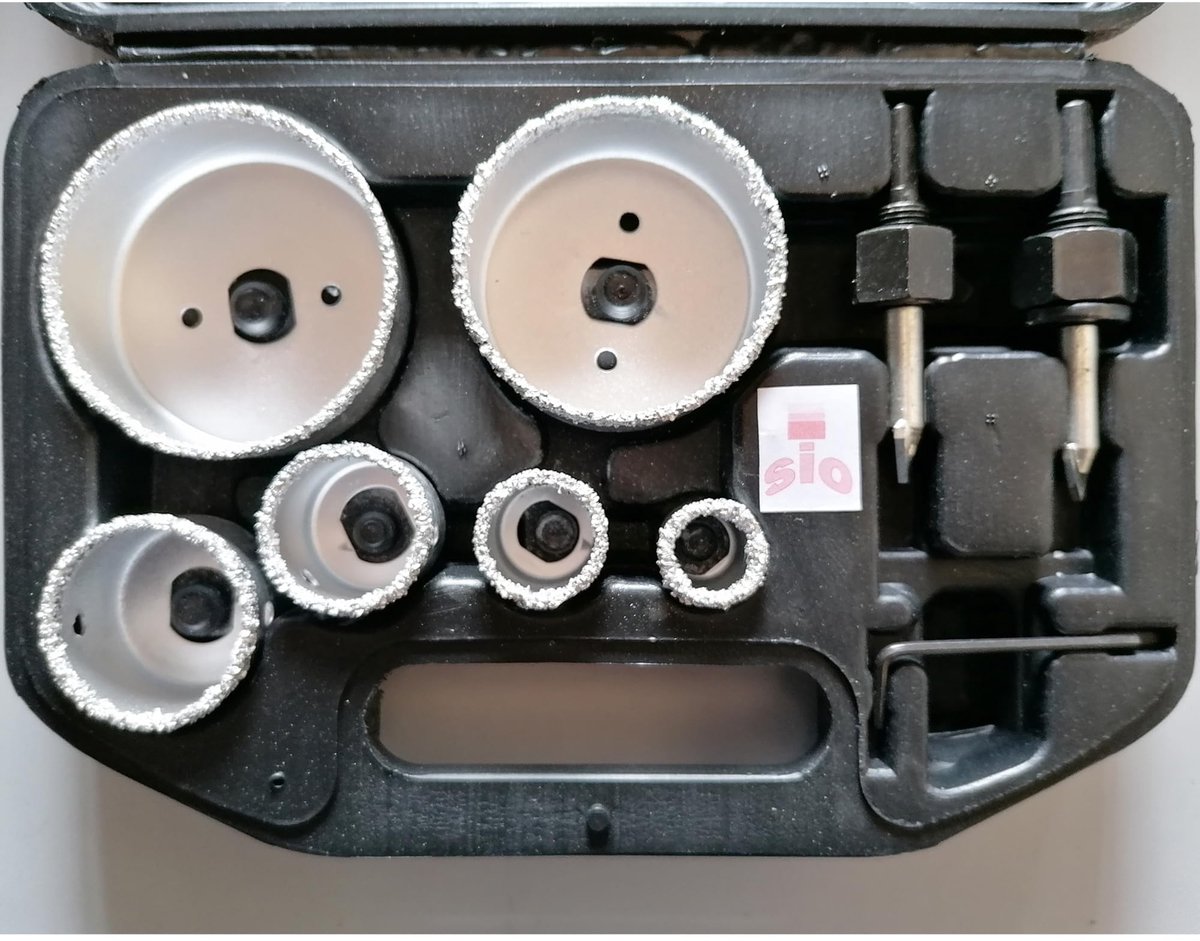 Gatenzaag set 22–73 mm - 9-delig voor beton, tegels en metselwerk - professionele gatenzagen met adapter - ShopVlot
