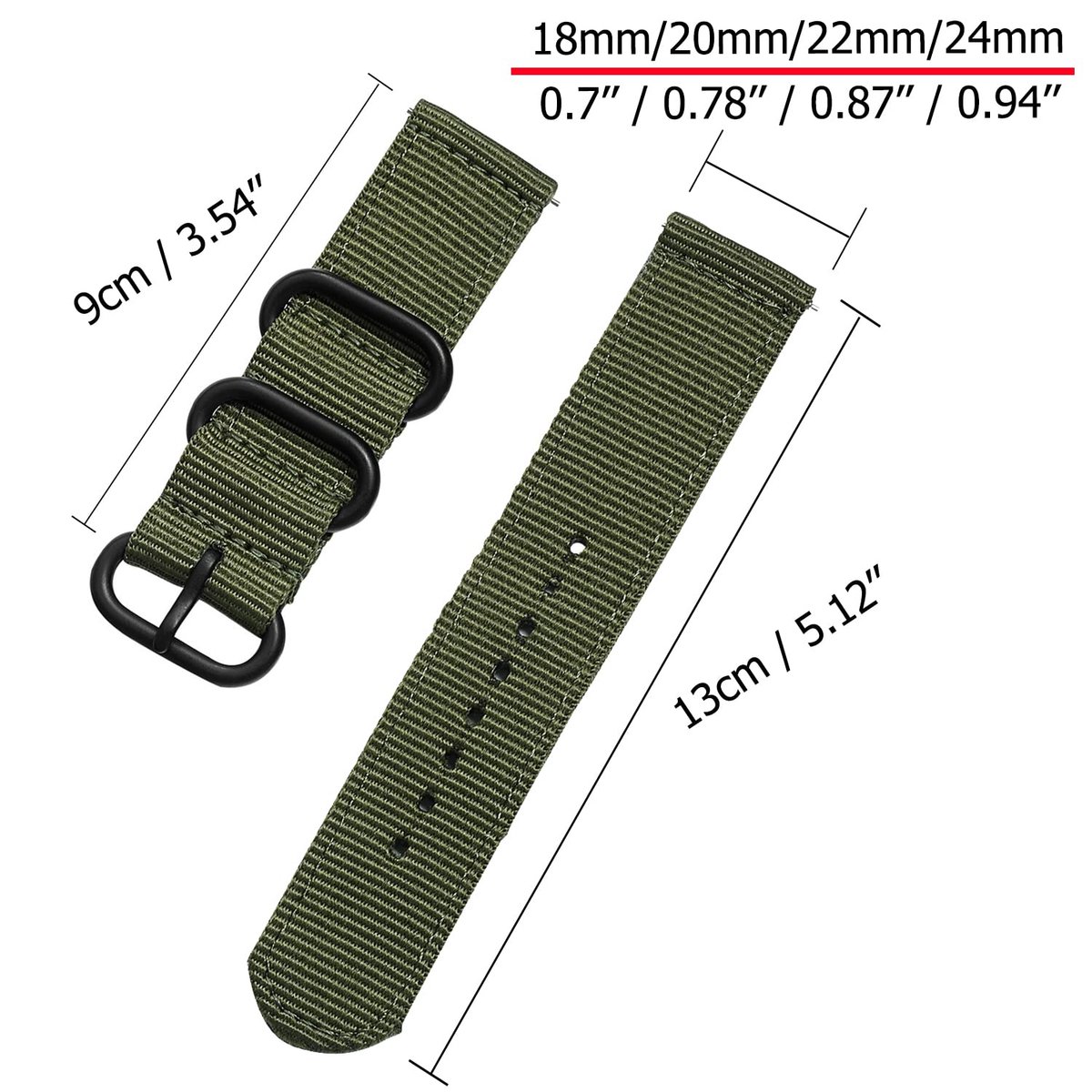 horlogebandje 22 mm - ballistisch nylon - gespsluiting - ideaal voor sport en fitness - ShopVlot