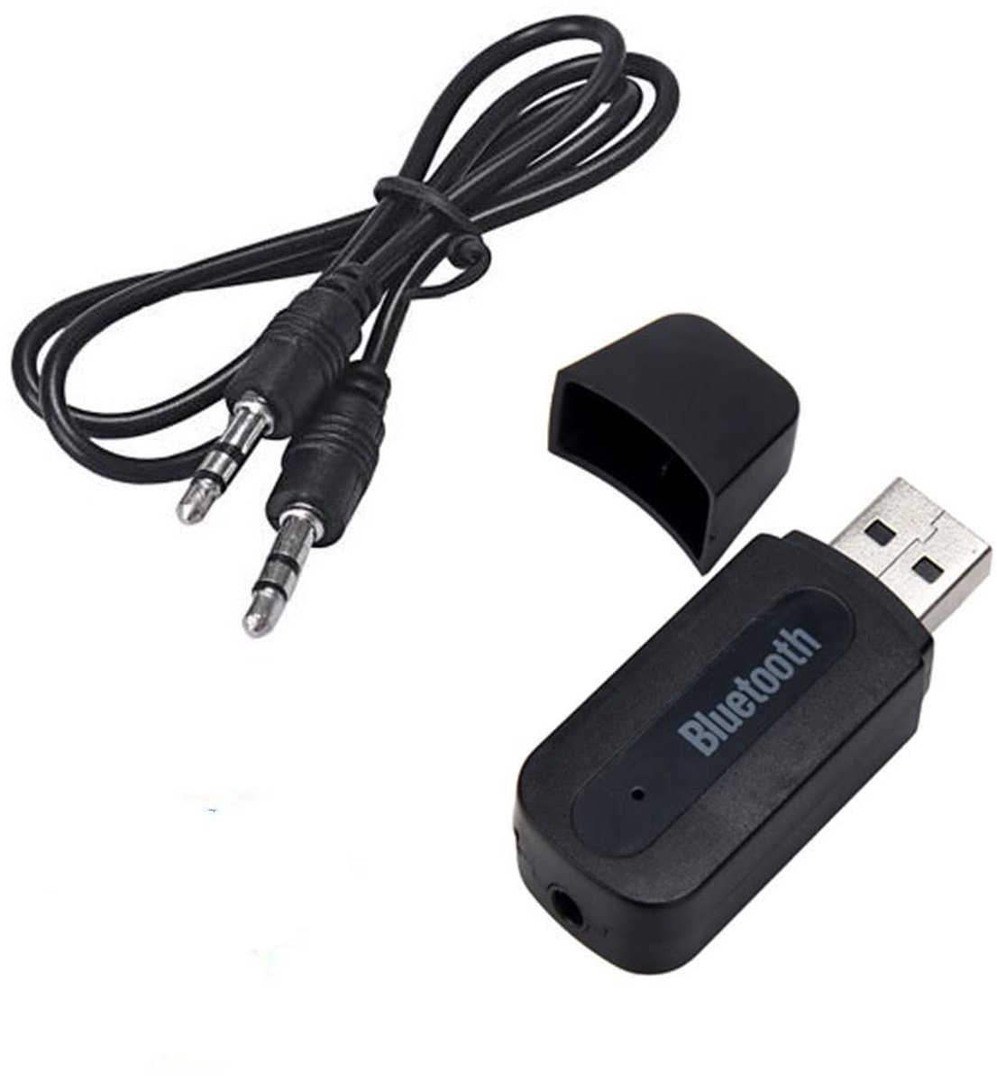 Bluetooth receiver voor auto stereo - draadloos - AUX adapter - eenvoudig muziek streamen - ShopVlot