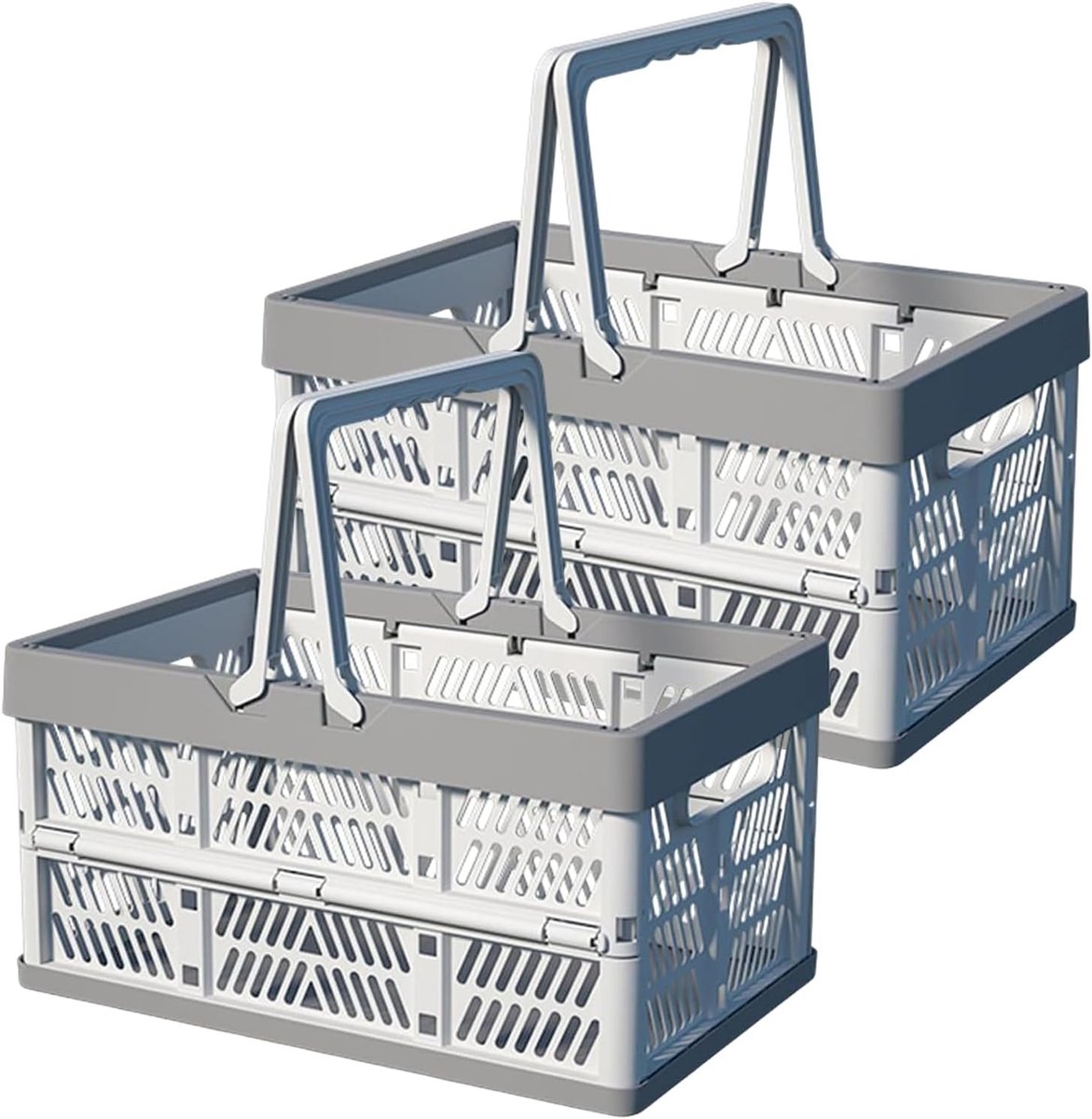 Vouwboxen set van 2 - 10 l - kunststof - opvouwbaar - ideaal als boodschappenmand - ShopVlot