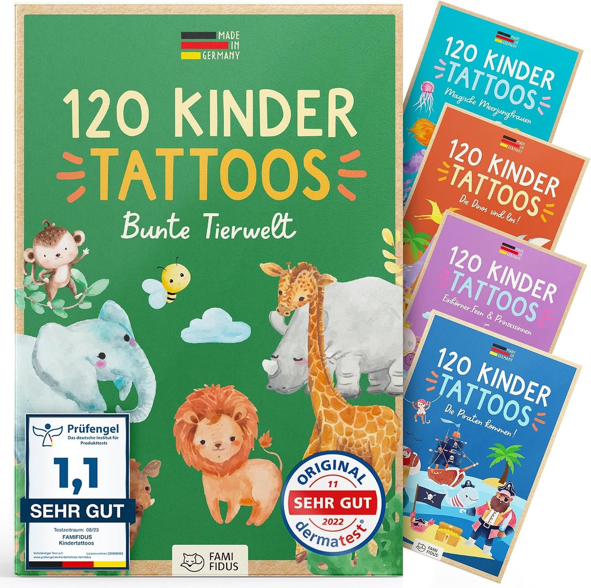 Kindertatoeages 120 stuks - Dierenthema - Huidvriendelijk - Eenvoudig aan te brengen - ShopVlot