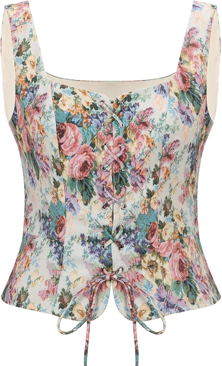 Corset vrouwen plus size - vintage bloemen - piratenstijl - perfect voor feesten - ShopVlot