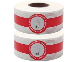 Tamper evident seals stickers 200 stuks - rode papier - voor drankdeksels - waarborg versheid - ShopVlot