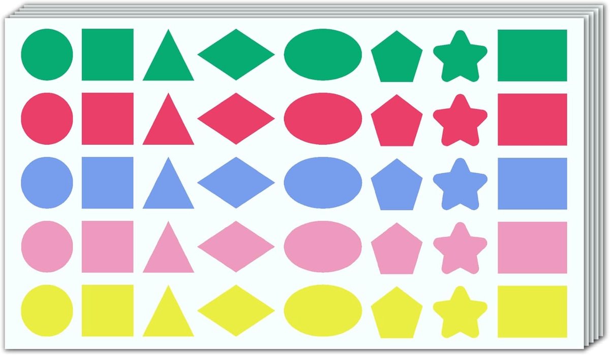 Kleurstickers 1000 stuks - 2 cm - gekleurde vormen - ideaal voor organisatie - ShopVlot