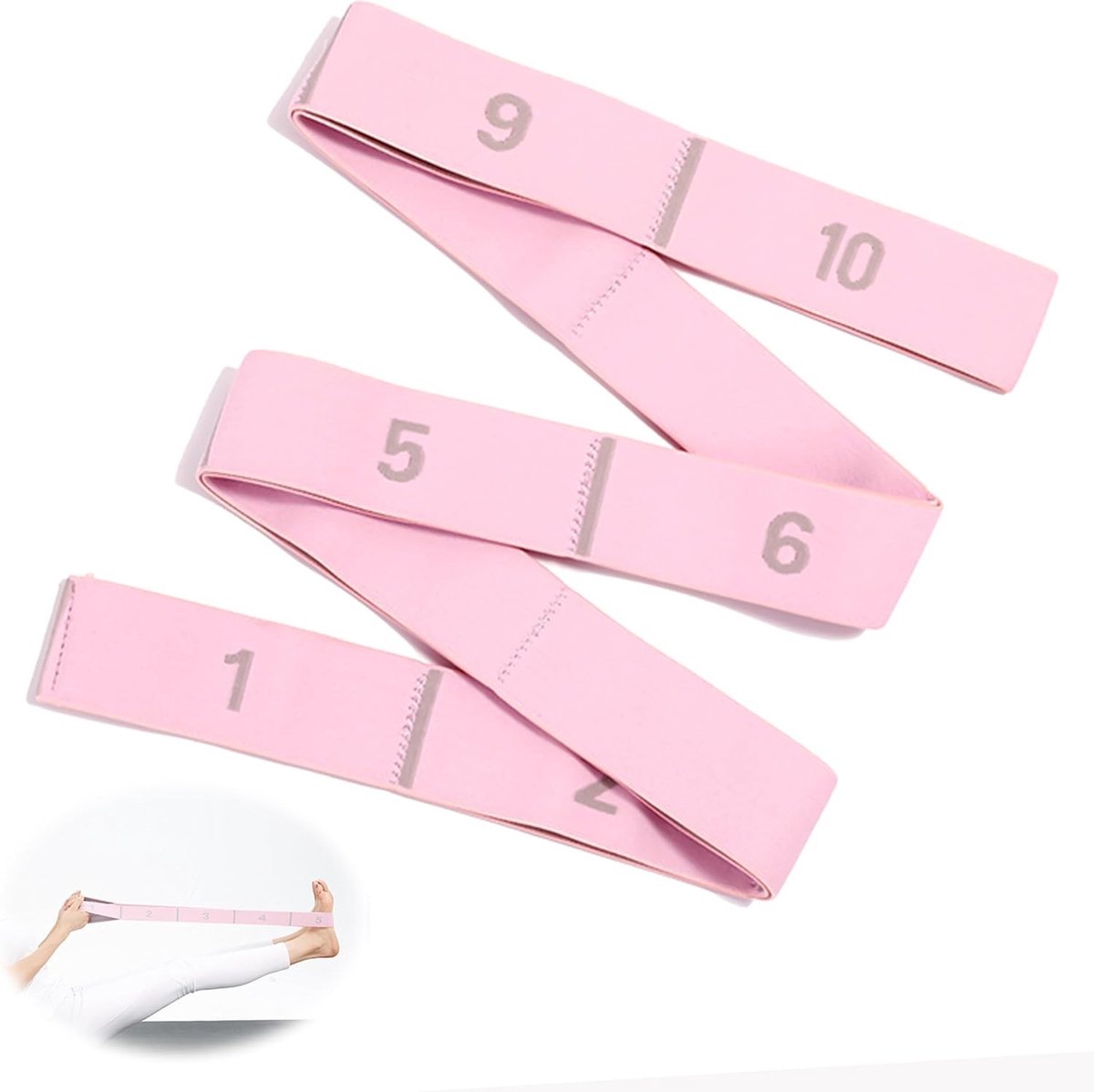 Verstelbare Yoga Band met 10 Gespen voor Krachttraining, Pilates en Lichaamsstretching, Ideaal voor Fitness en Flexibiliteit