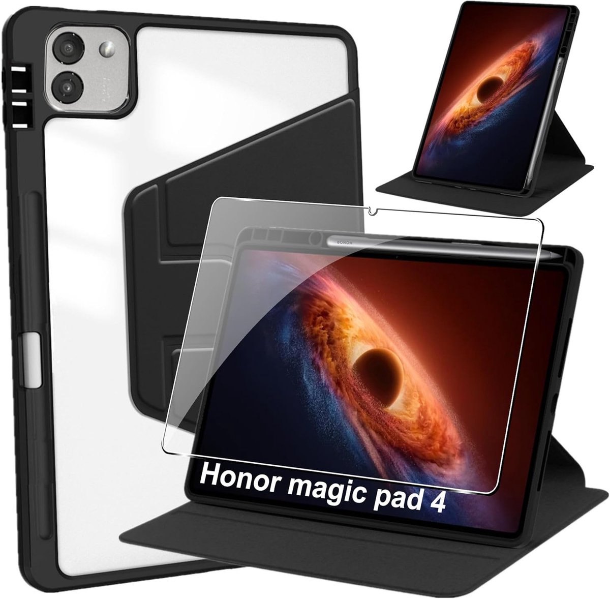 Tablethoes Honor MagicPad 4 12,3 Inch - PU leer - Schokbestendig - Inclusief penhouder en screen protector - ShopVlot
