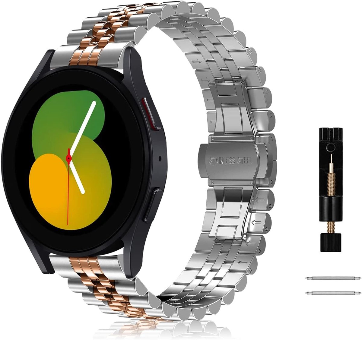 Metalen horlogeband 22 mm / 20 mm - vervangband voor stijlvol gebruik - duurzaam ontwerp - eenvoudig te bevestigen - ShopVlot