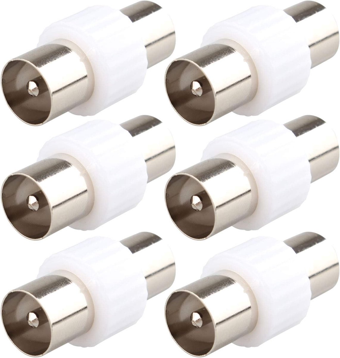 TV Antenne Adapter - 6 Stuks - Verzilverd - Verleng kabels of verander geslacht - ShopVlot