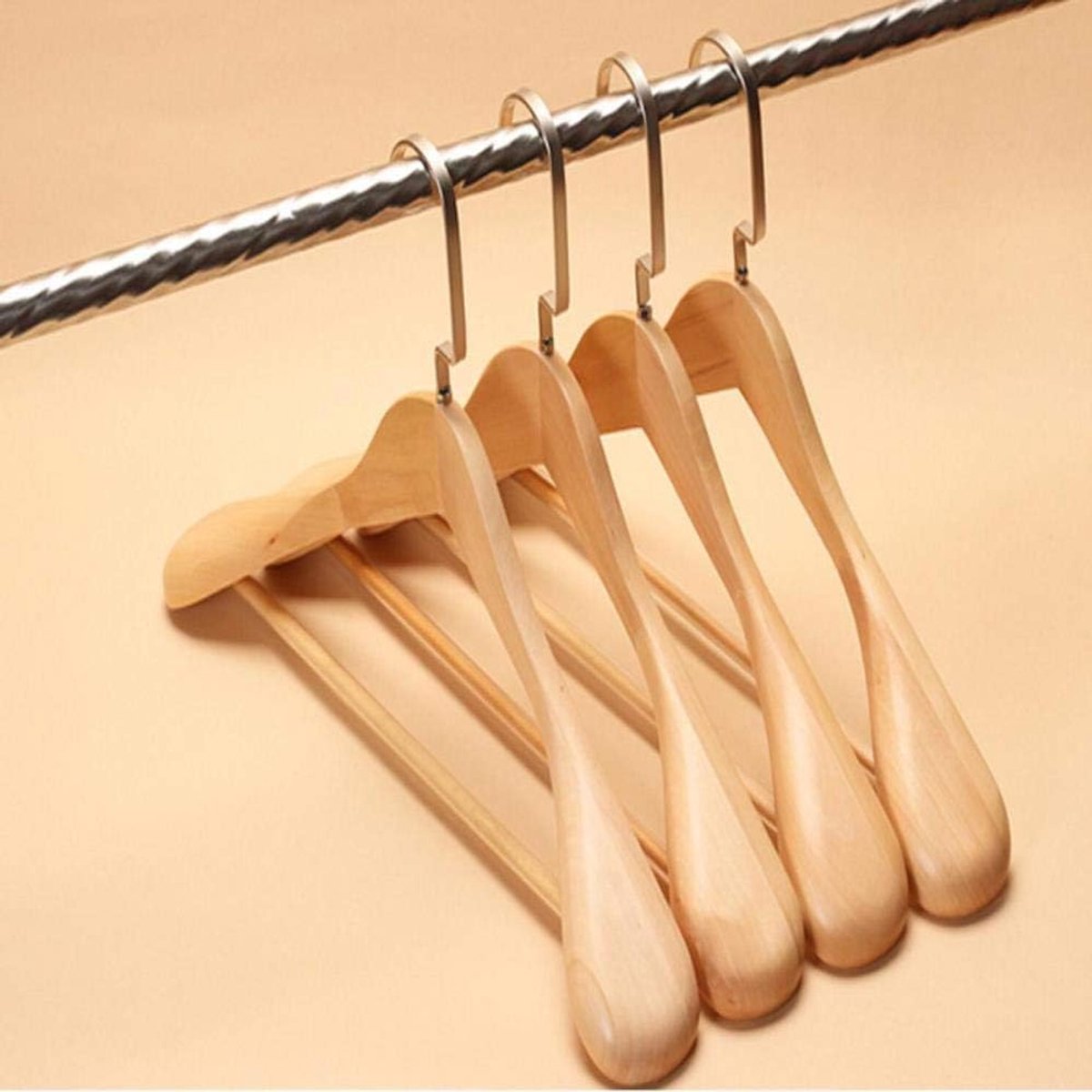 Kledinghanger 44cm - Vintage houten - Antislip - Ruimtebesparend - ShopVlot