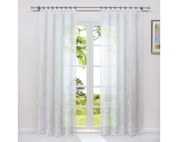 HeichkelL Curtain with Ruffle Tape Scolding Curtain Transparent 1 Piece Modern Window Decorative Curtains for Living - ShopVlot
