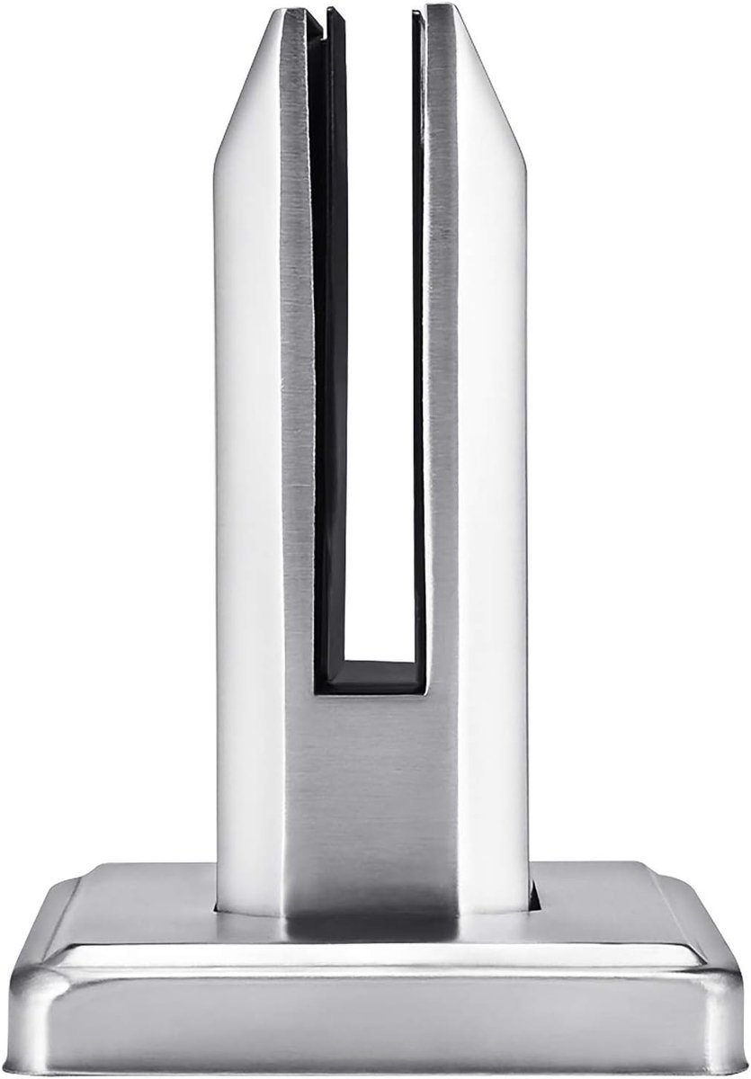 Glass Clamp, 304 Stainless Steel Staircase, Glass Fence Clamp for Balustrade Balustrade Pool (Stainless Steel Square - ShopVlot