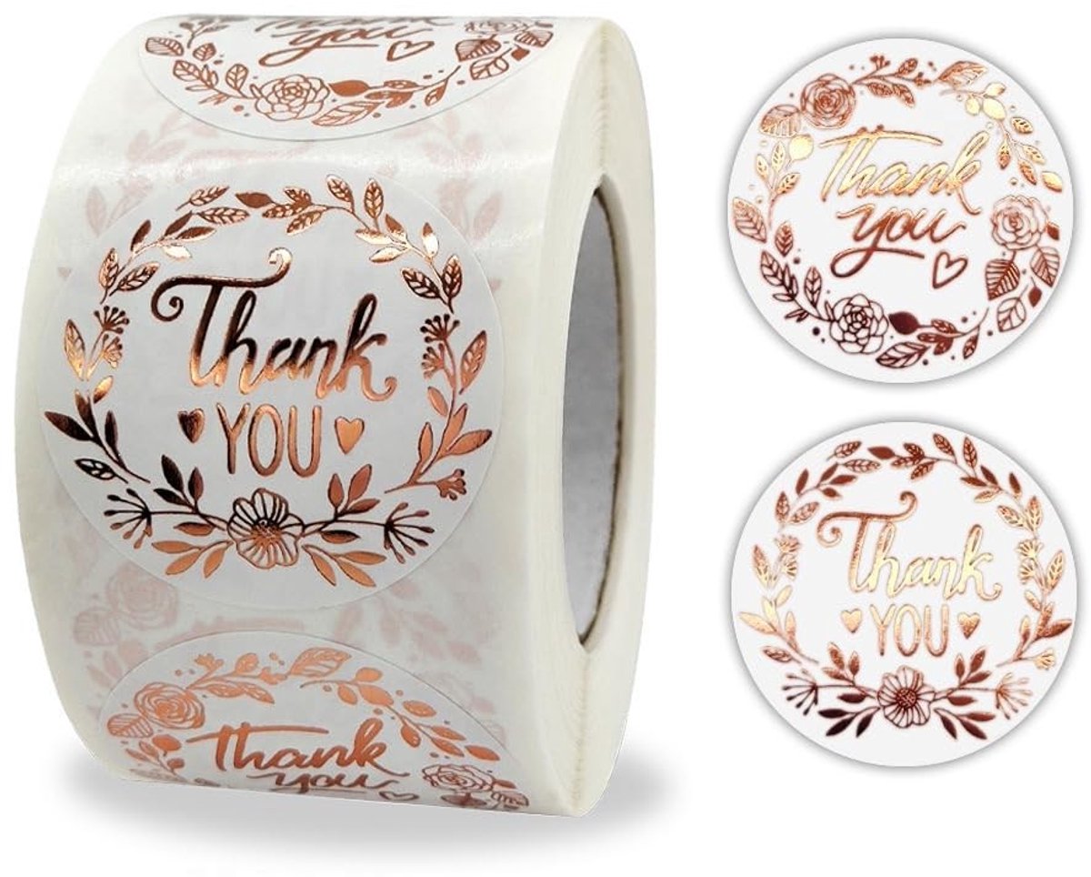 Solidchoice - Set van 500 Bedankstickers voor Cadeaus en Feestdecoratie