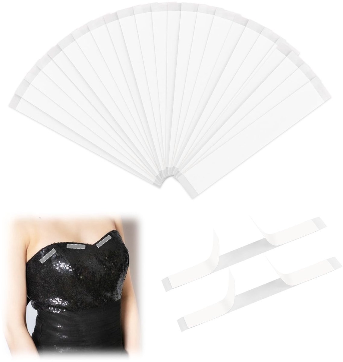 Solidchoice - Dubbelzijdig Plakband voor Kleding en Stoffen - 80 Stuks