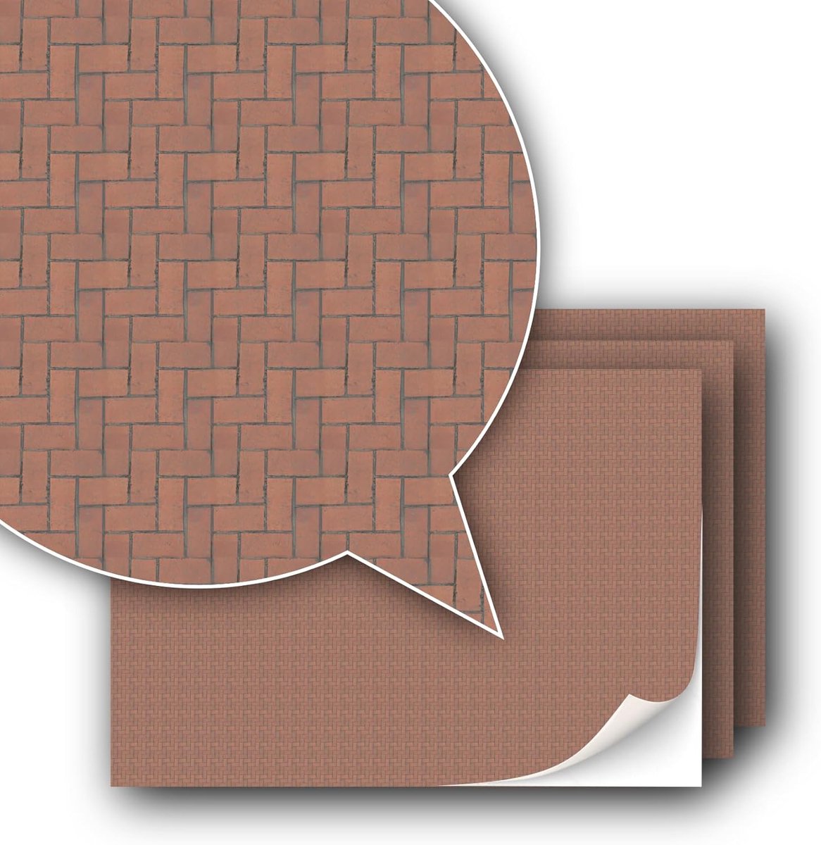 3 sheets of self-adhesive decorative film pavers and surfaces for model making on scale 1:87 scale H0 (scale 3.5 mm) - ShopVlot
