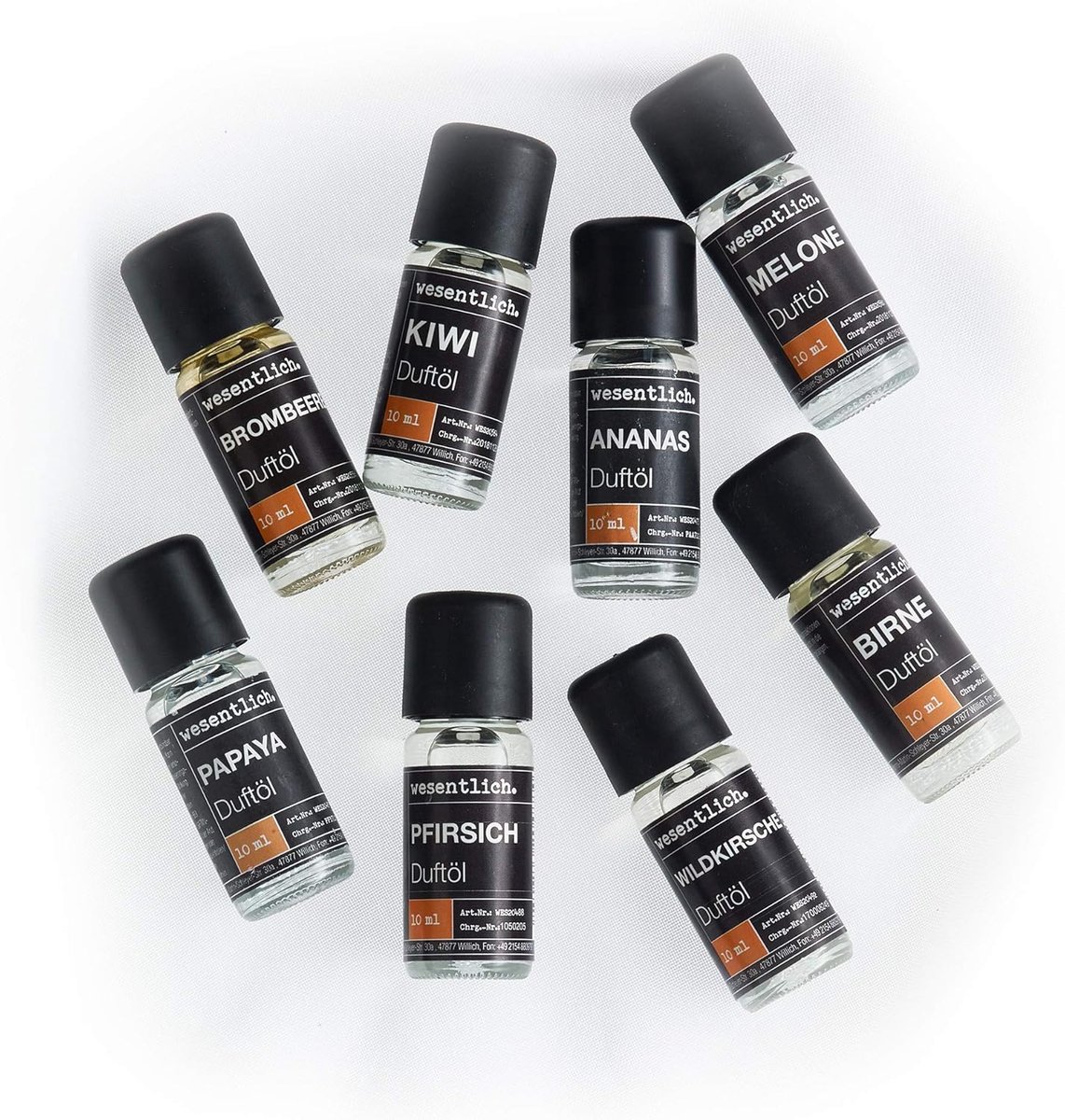 fruity - a set of eight selected fragrance oils from wesentlich. - for fragrance lamp and diffuser 8 x 10 ml - ShopVlot