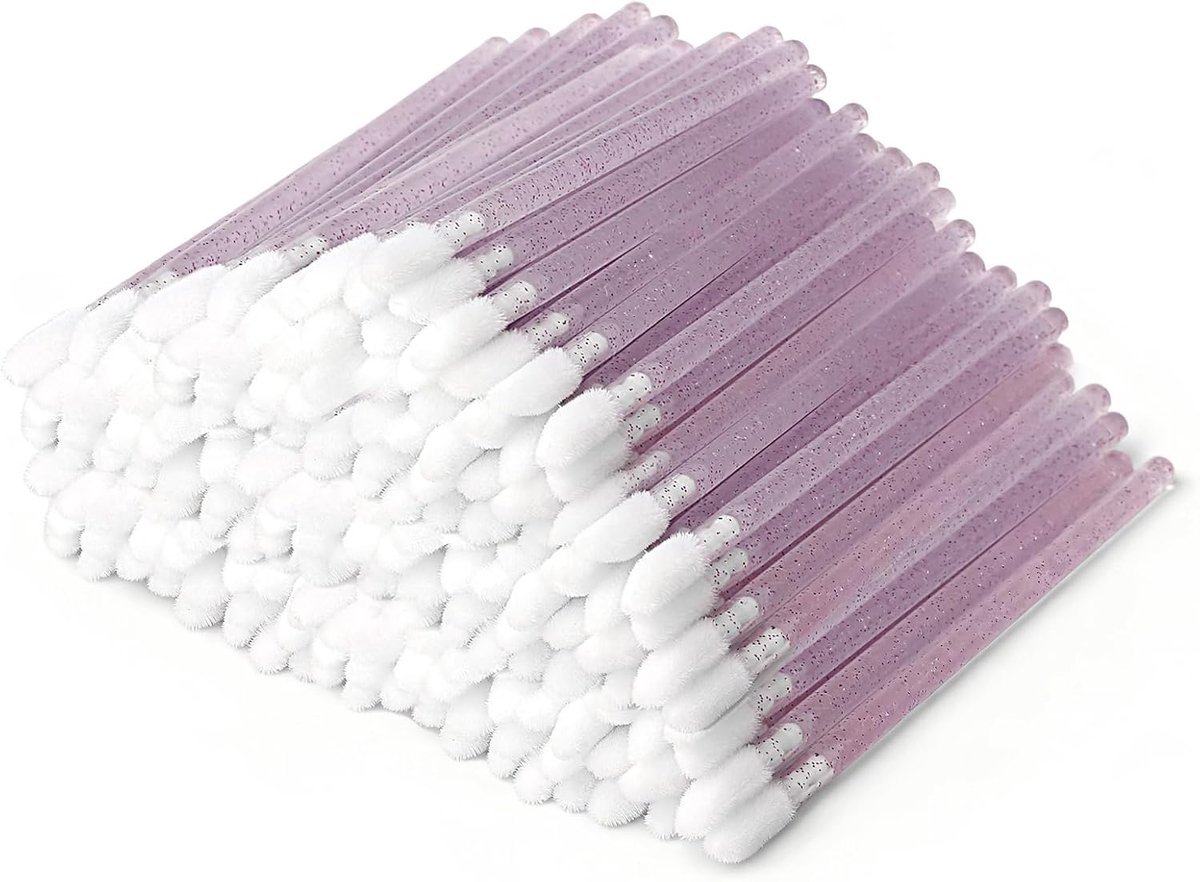 Wegwerp-lipstokjes 200 stuks - Kristal violet - Glitter kristallen borstel - Voor natuurlijke lipmake-up - ShopVlot