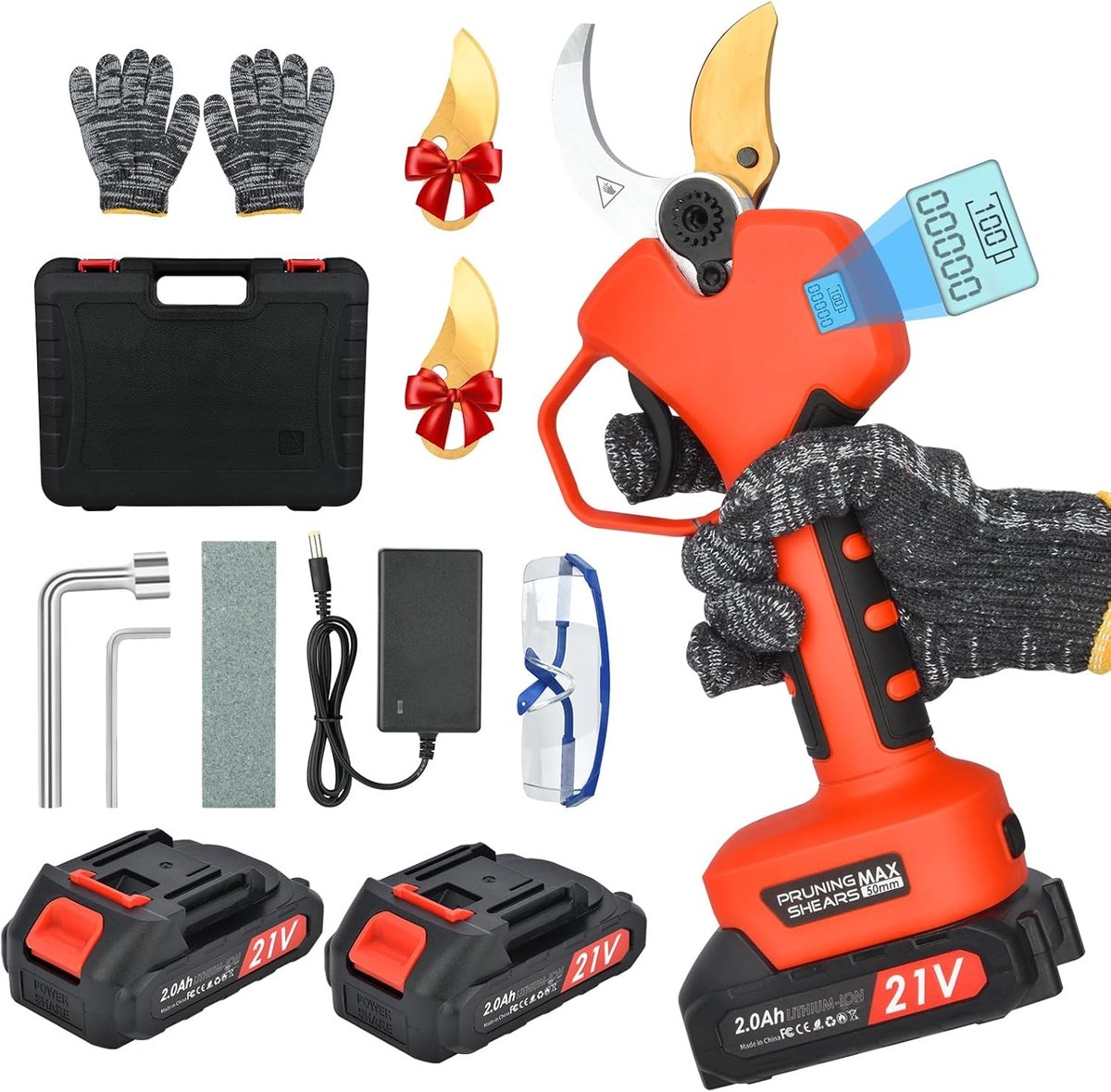 Elektrische Takkenschaar - Geen Kleur - 50 mm - Professionele Snoeischaar met Borstelloze Motor - Voor Tuinieren en Fruitbomen