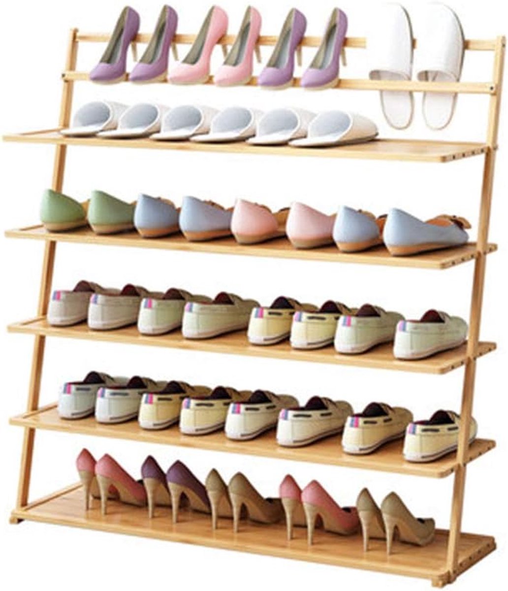 Schoenenrek 5 Laags - Bamboe - Multifunctioneel - Ruimtebesparend ontwerp - ShopVlot