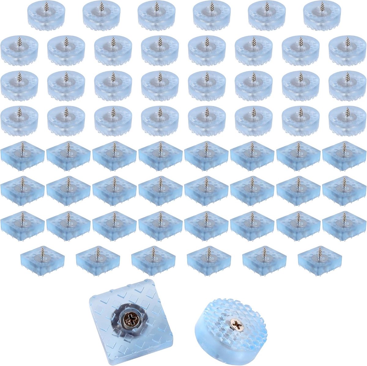 Rubberen voetjes schroefbaar 30 x 11 mm - transparant rubber - 60 stuks - perfect voor meubels - ShopVlot