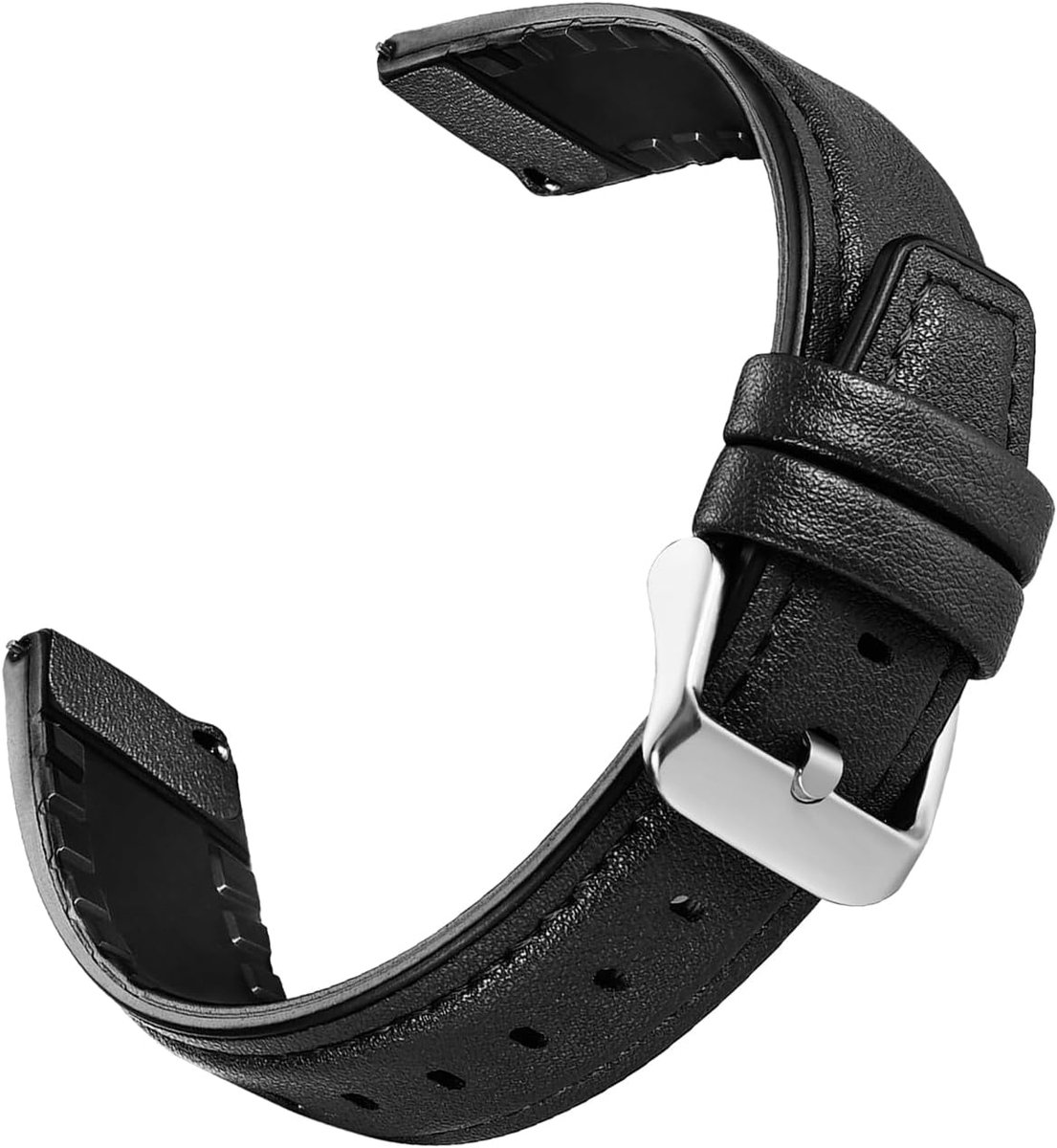 Horloge band 22mm - zwart leer - stijlvol design - perfect voor dagelijks gebruik - ShopVlot
