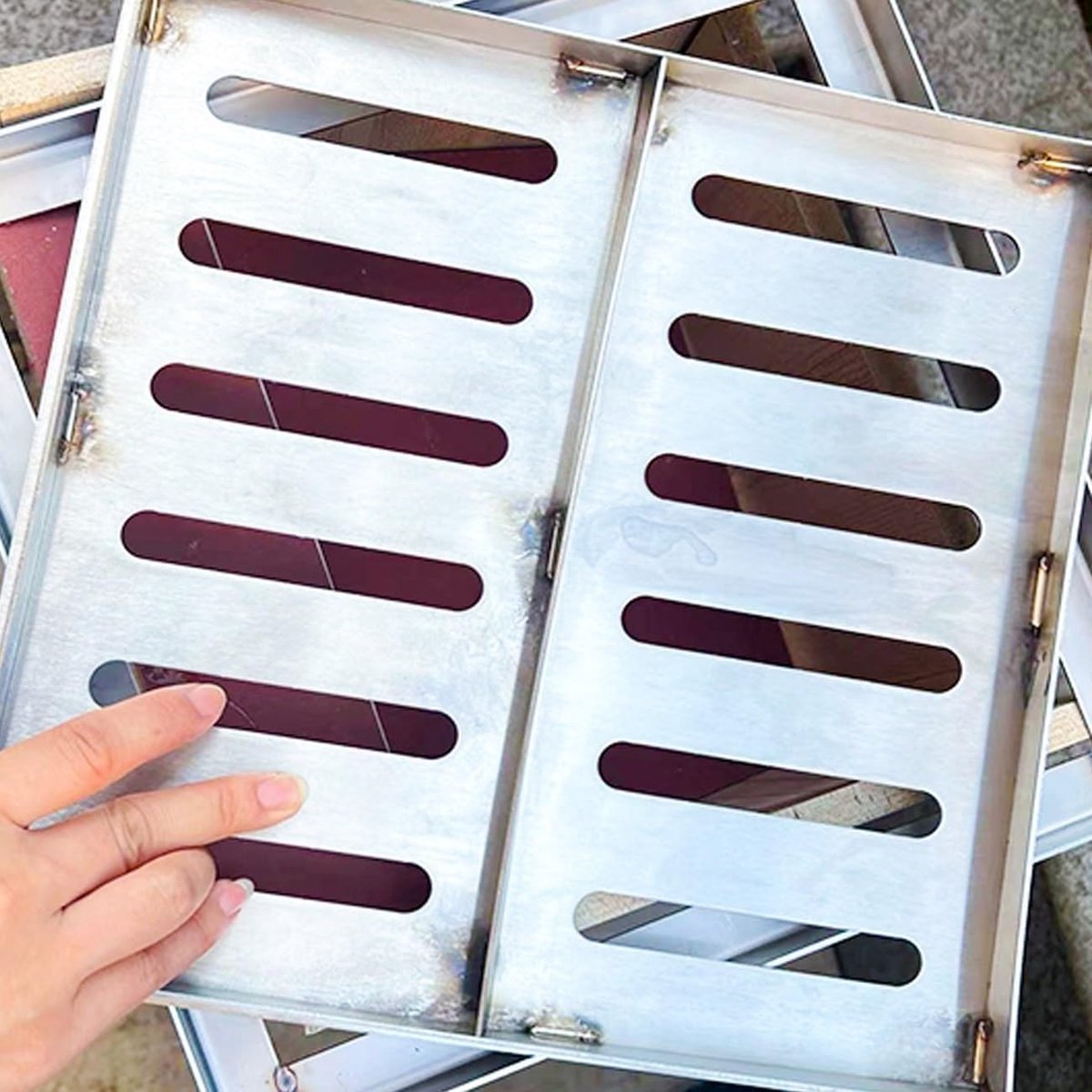 Outdoor Drain Covers, 304 Stainless Steel Square Floor Drain Cover, Metal Drain Grate, Cover and Frame(20x20x2cm) - ShopVlot
