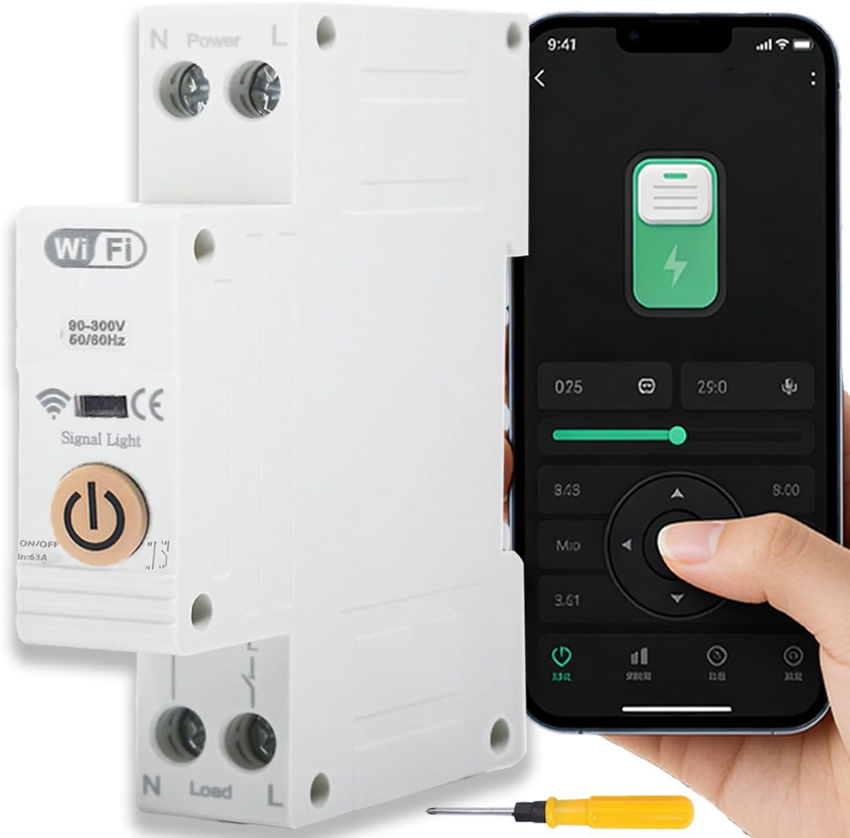 WiFi Smart DIN-rail schakelaar met timer, compatibel met app voor Tuya Smart en Alexa/Google Assistant. - ShopVlot