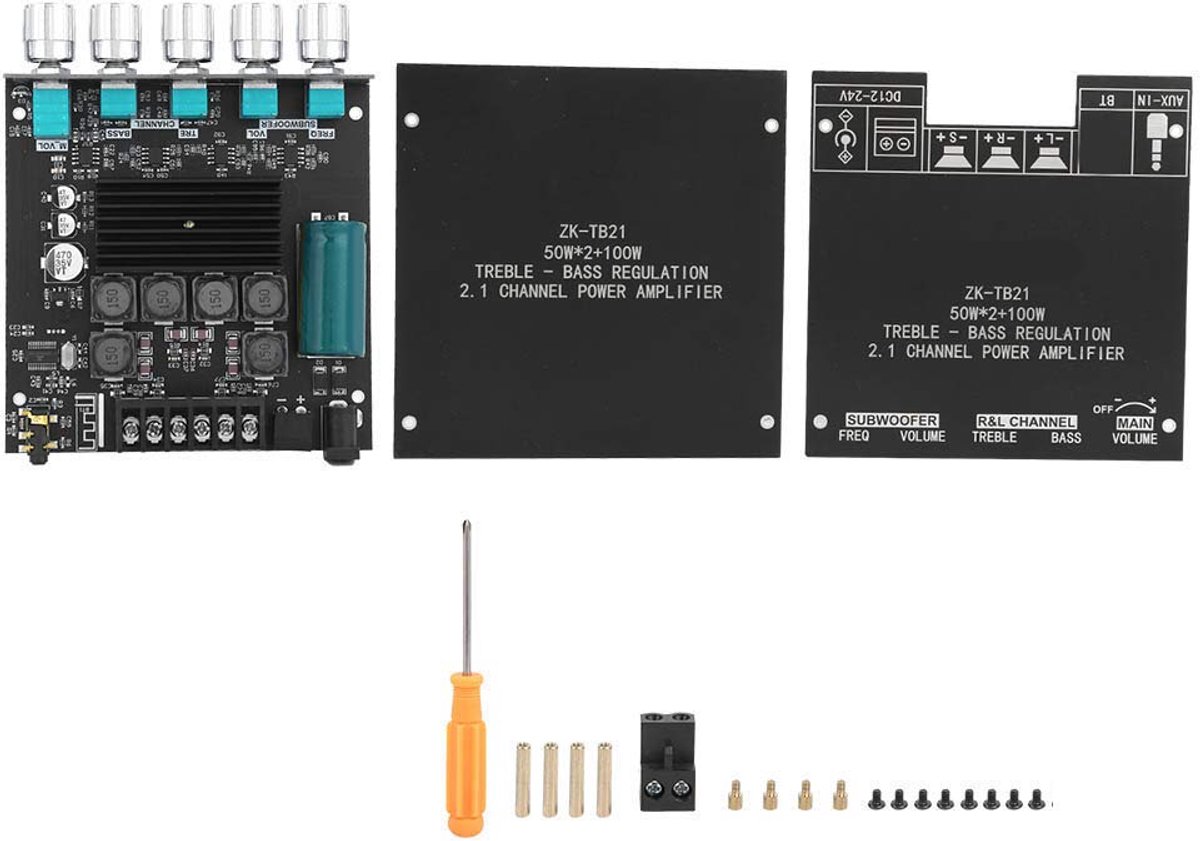 Audio versterker 2.1 kanaal - compacte module - krachtige subwoofer output - helder geluid zonder ruis - ShopVlot