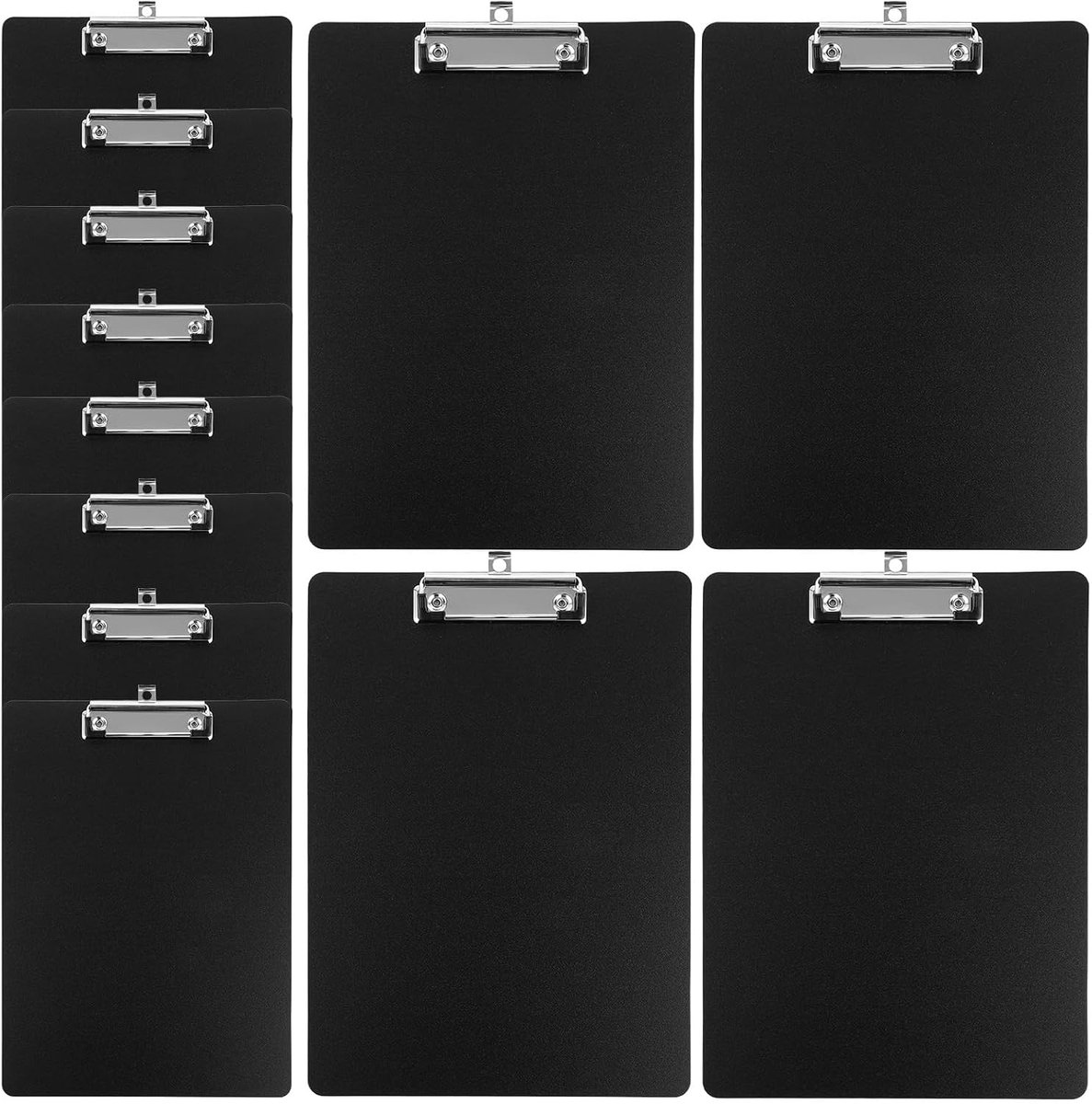 Klemborden A4 12 stuks - kunststof 2,5 mm - met metalen klem en ophangoog - ideaal voor school en kantoor - ShopVlot