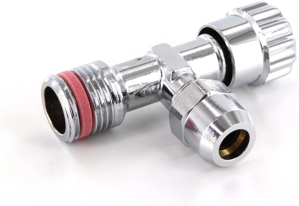 Hoekventiel 1/2" x 10mm - Chroom Messing - Zelfafsluitend - Ideaal voor wastafel en keuken - ShopVlot