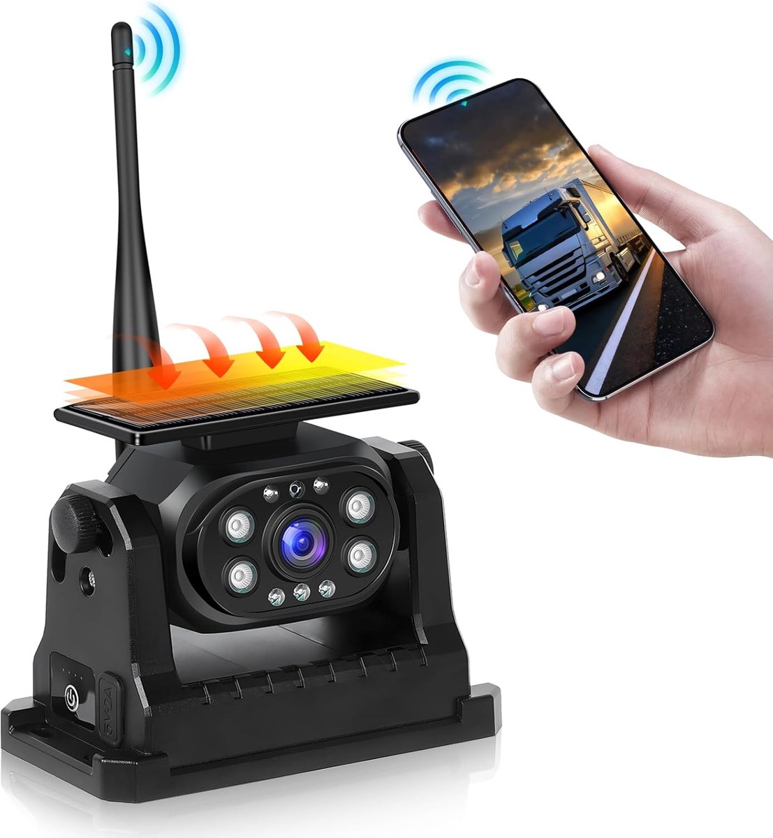 Reversing camera WiFi 1080p - waterdicht - zonne-oplading - perfect voor achteruitrijden - ShopVlot