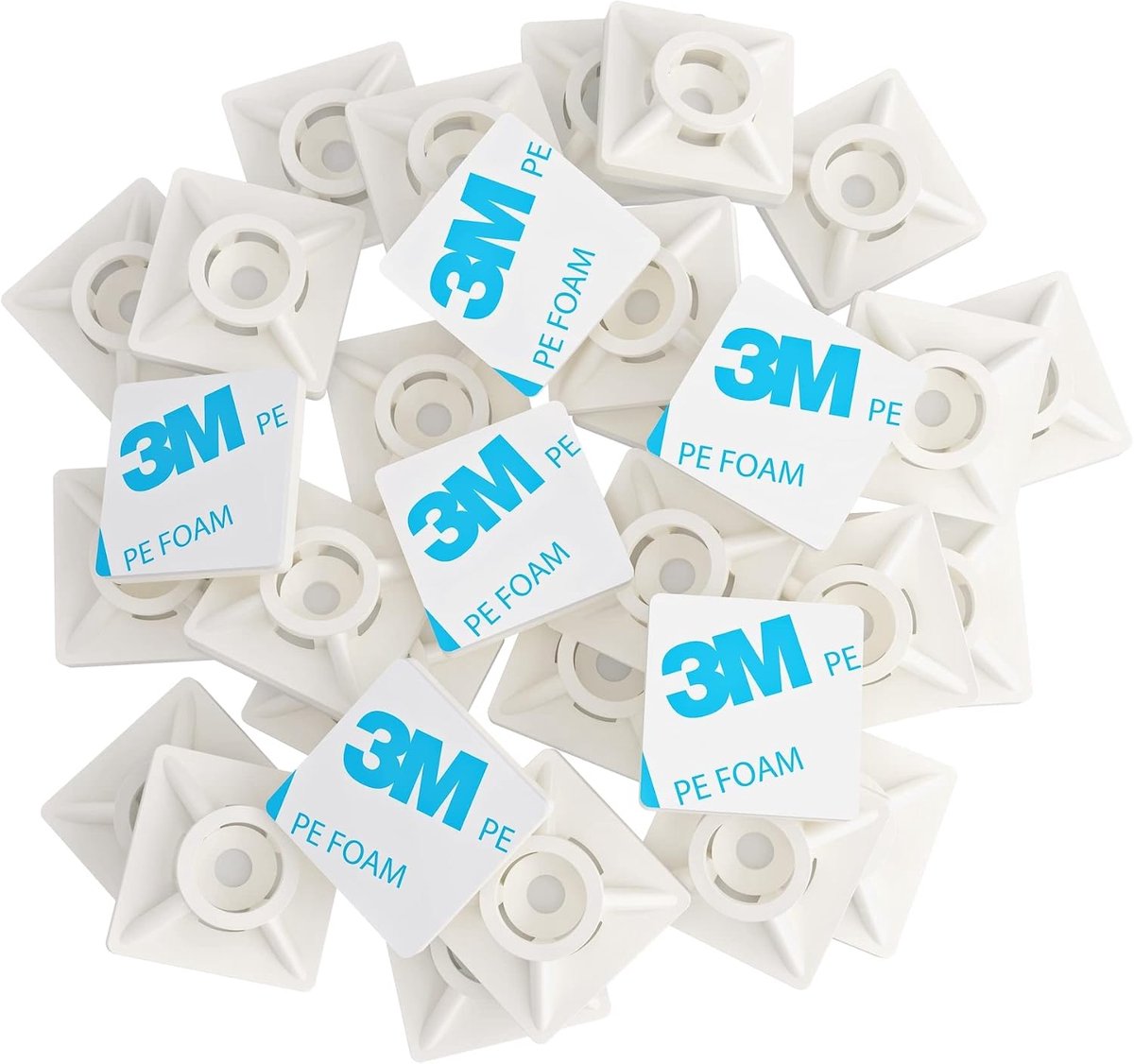 Kabelbeugels wit - 19mm x 19mm - zelfklevend - ideaal voor kabels en draadbundels - ShopVlot
