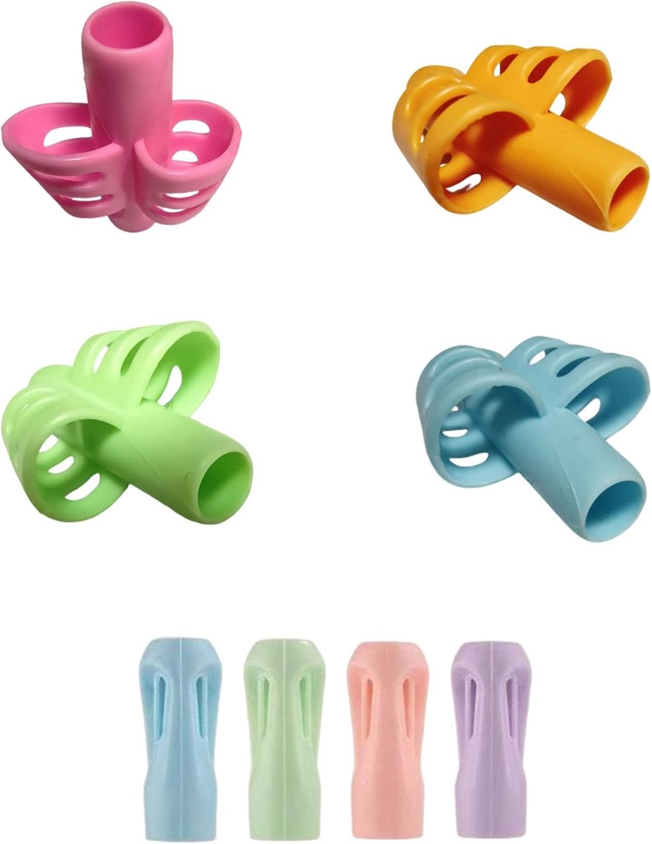 Vingergeleider voor schrijven - 8 stuks - siliconen vingerbescherming - ergonomisch ontwerp voor comfort - ShopVlot