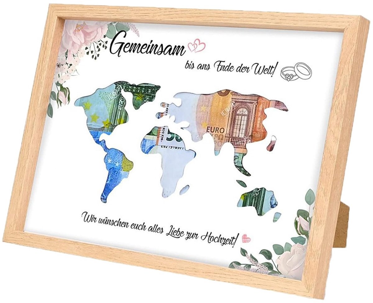 Solidchoice - Wereldkaart Spaarpot voor Geldgeschenken en Decoratie