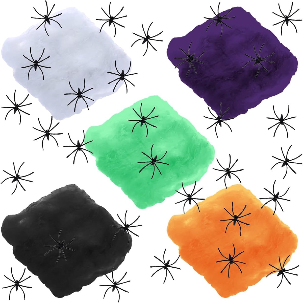 Halloween Spinnenweb Decoratie 100g - Rekbare Katoen - 30 Kunstmatige Spinnenwebben - Creepy Versiering voor Buiten - ShopVlot