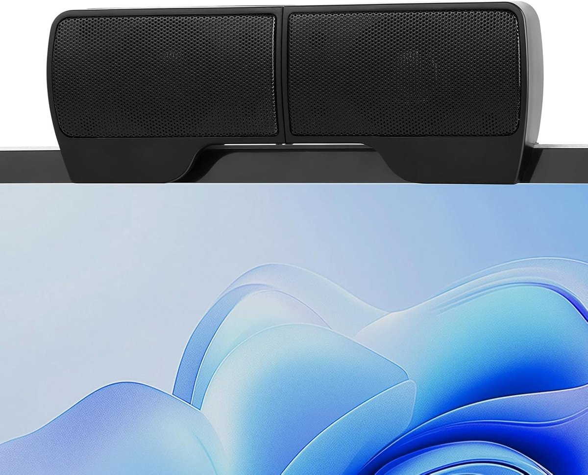 USB speaker voor pc - compacte geluidbar - clip-on ontwerp - bespaar bureauruimte - ShopVlot