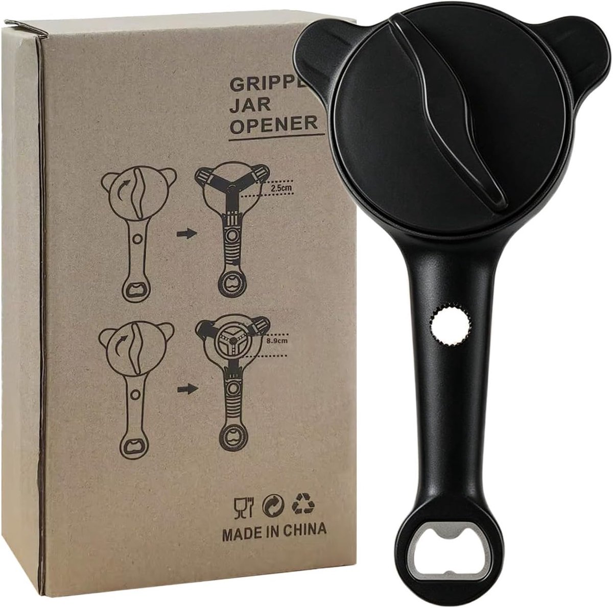 Dekselopener 4-in-1 Multifunctioneel - Verstelbaar 2,5-9 cm - Voor Senioren en Artritis - ShopVlot