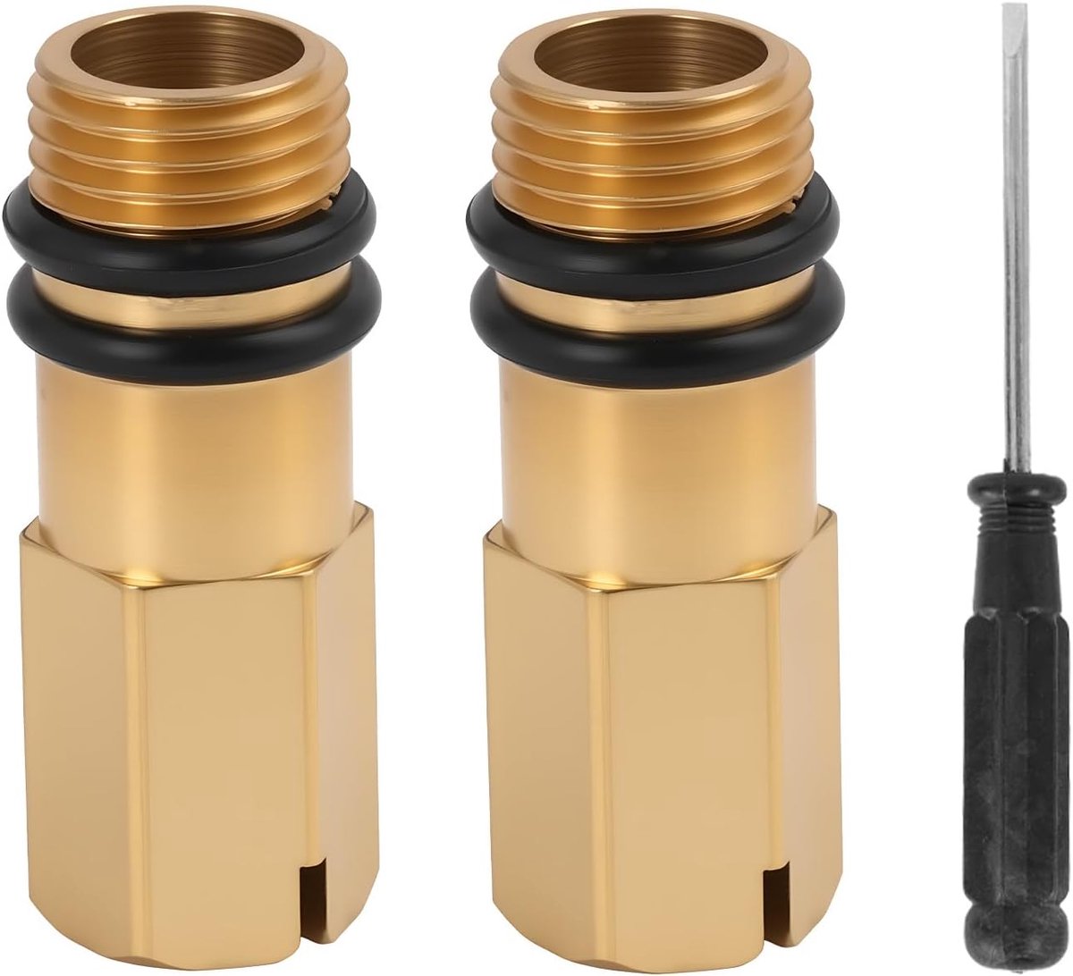 Set van 2 M10 messing afsluitpluggen - Voor koud en warm water - Geschikt voor keuken en badkamer kranen - ShopVlot