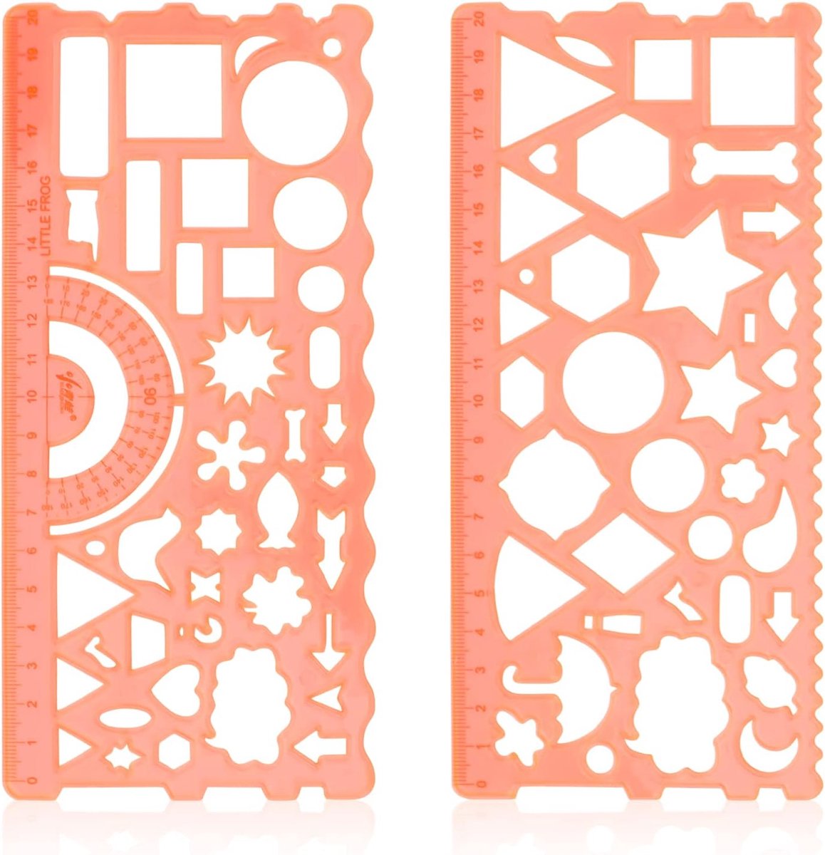 Geometrische liniaal 2 stuks - multifunctioneel plastic - meet- en tekenhulpmiddel voor school - ShopVlot