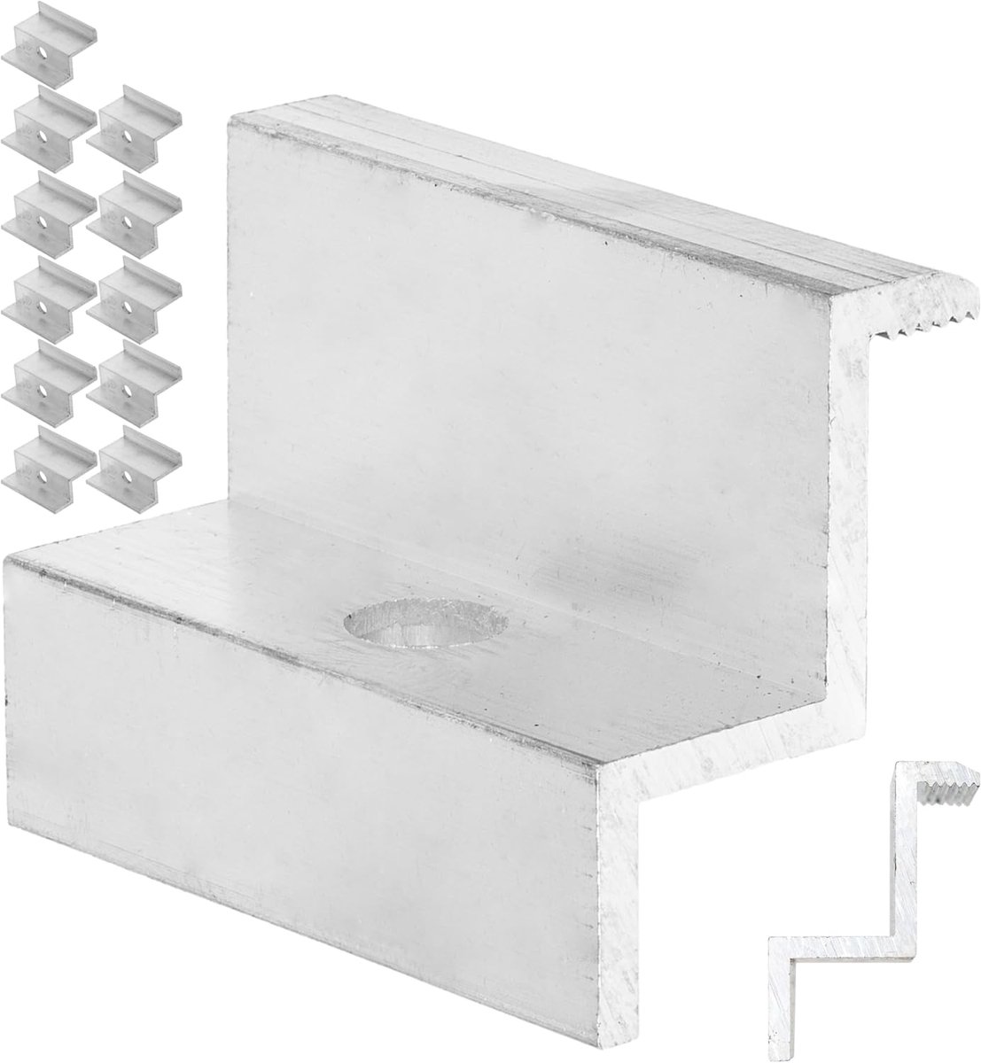 Solar panel eindklem 50 mm - Aluminium - Voor 35 mm modulehoogte - Betrouwbare bevestiging voor zonnepanelen - ShopVlot