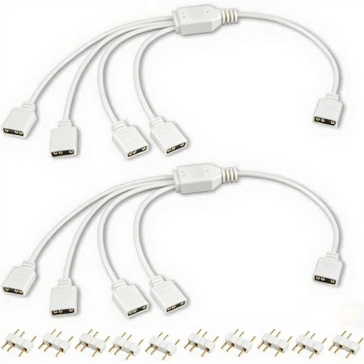 ARGB splitter kabel 1 naar 4 - 3 pin 30cm - wit - breid RGB verlichting uit - ShopVlot